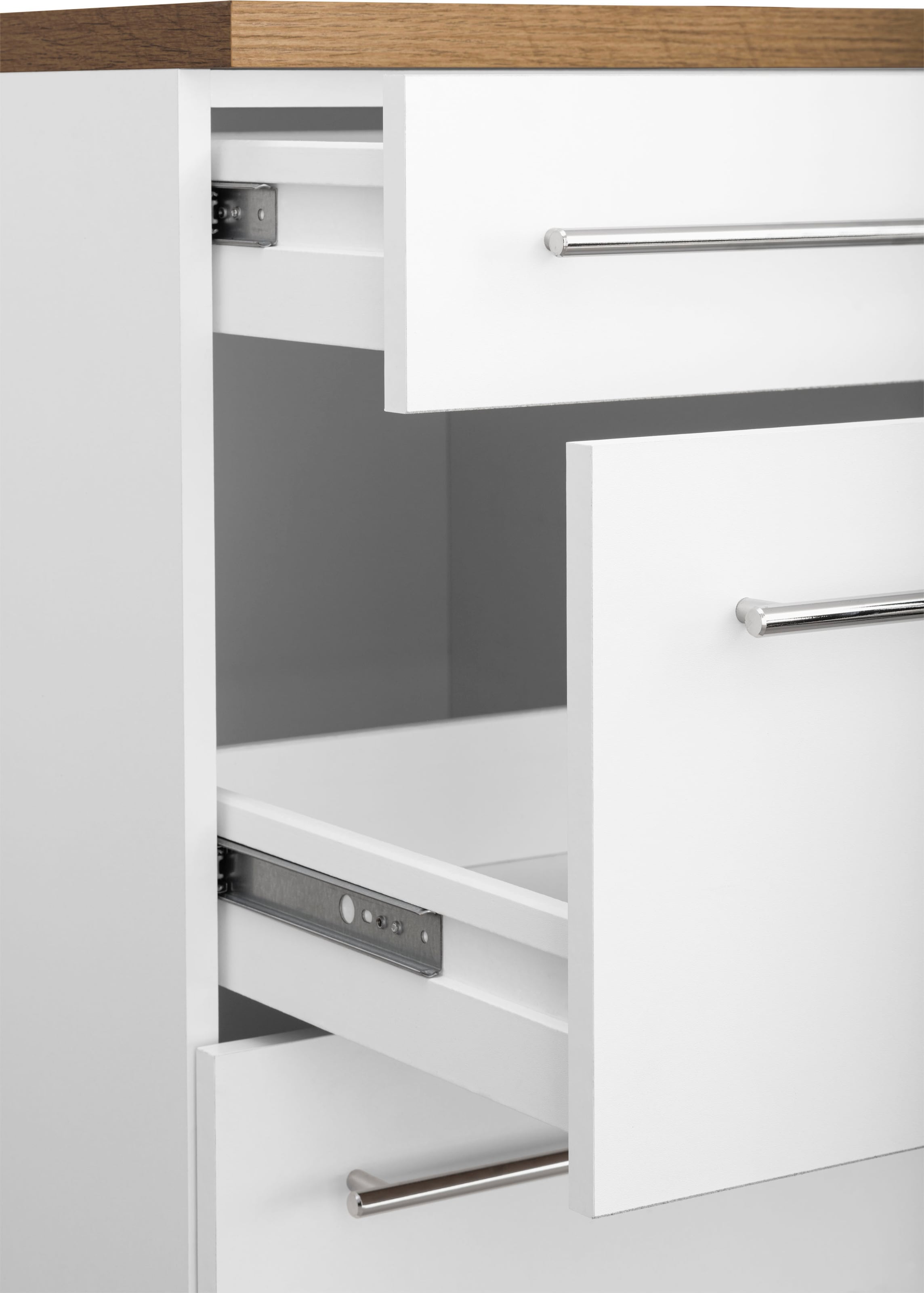 KOCHSTATION Küchenzeile »KS-Samos« Breite 280 cm, wahlweise mit E-Geräten und Induktionskochfeld