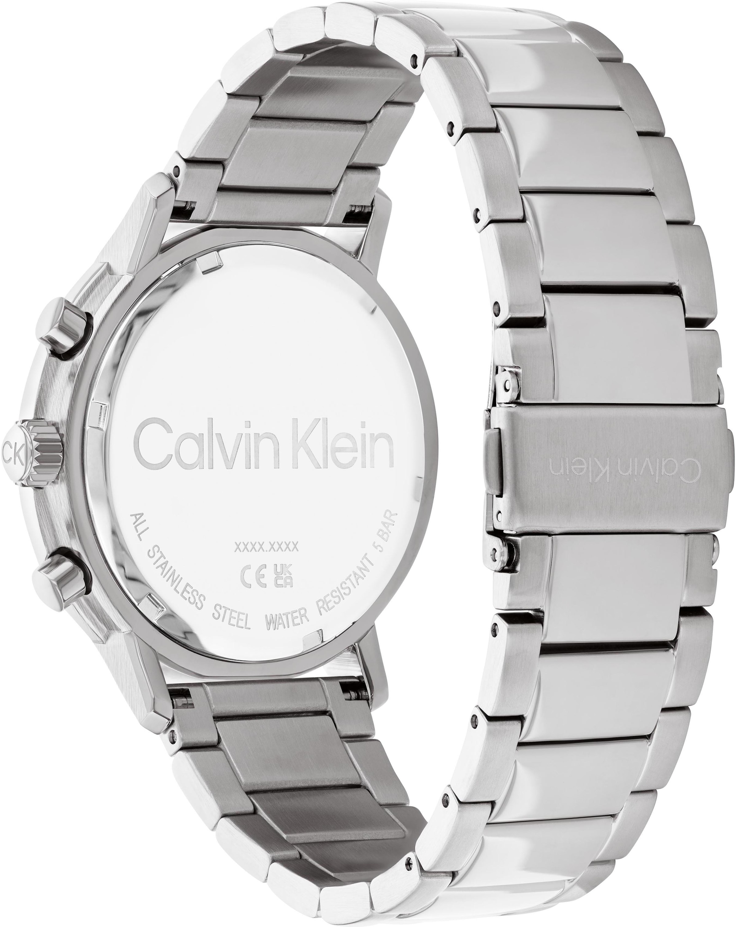 Calvin Klein Multifunktionsuhr »GAUGE«, Quarzuhr, Armbanduhr, Herrenuhr, Datum, Edelstahlarmband