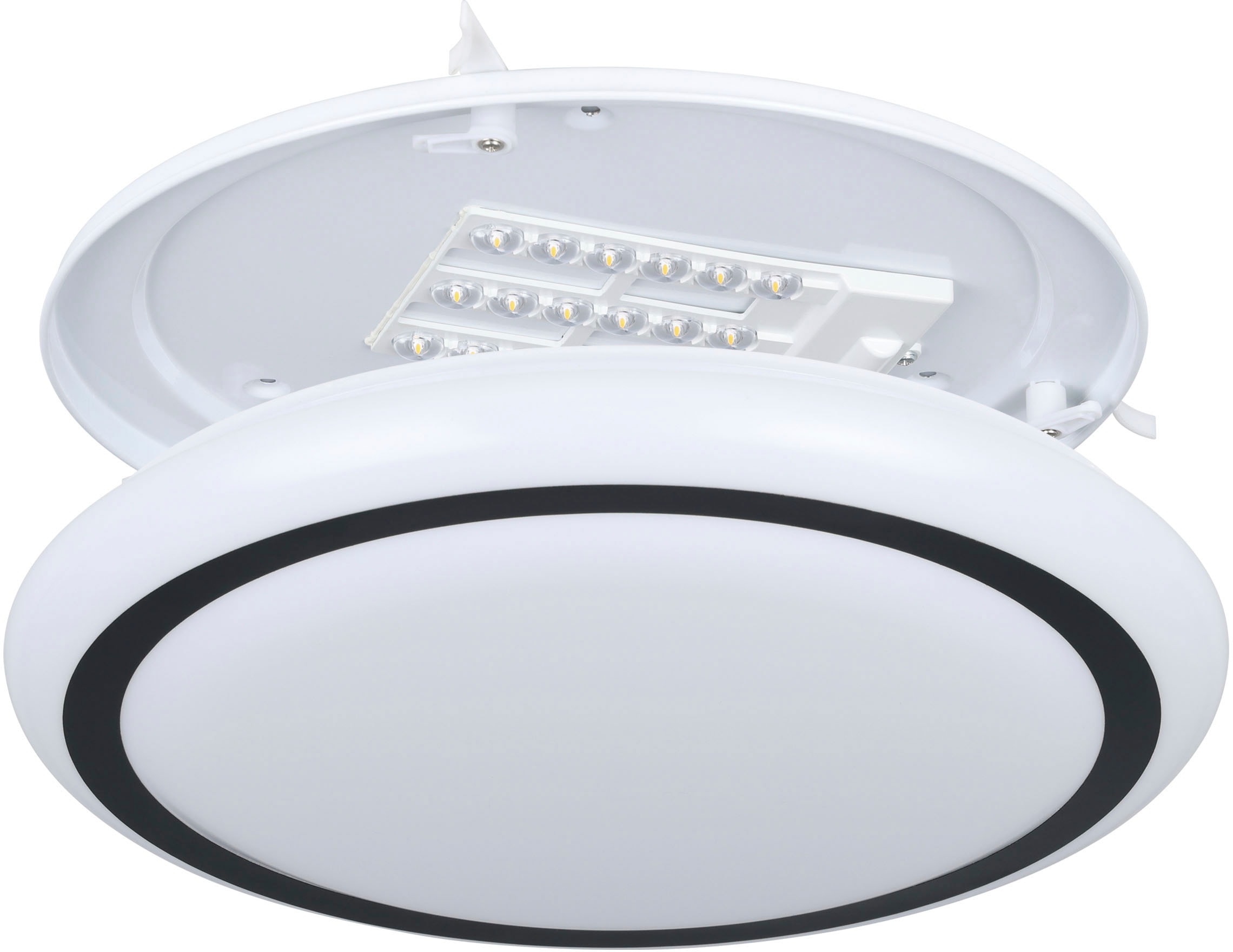 EGLO Deckenleuchte »CAPASSO«, Leuchtmittel LED-Modul | LED fest integriert, Deckenleuchte in weiß aus Stahl - 14,6W - Warmweiß