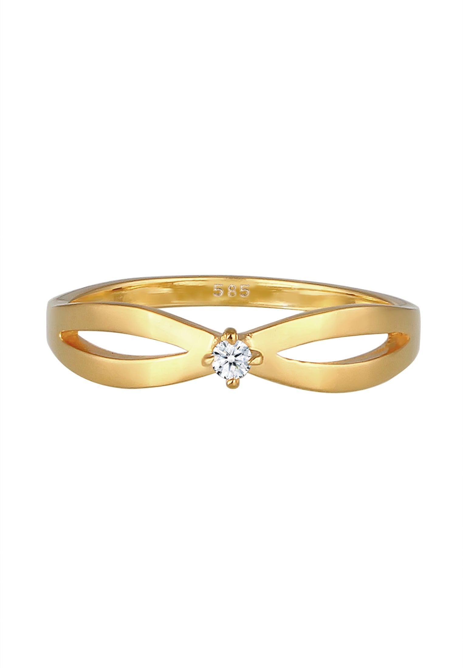 Elli DIAMONDS Verlobungsring »Ring Diamant Weiß Brillantschliff (0.03 ct) 585 Gelbgold«