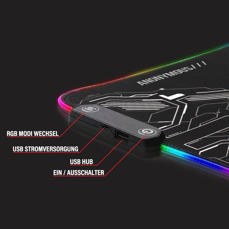 Hyrican Gaming Mauspad »Striker ST-MP25B XXL RGB LED«, 800 x 300 mm