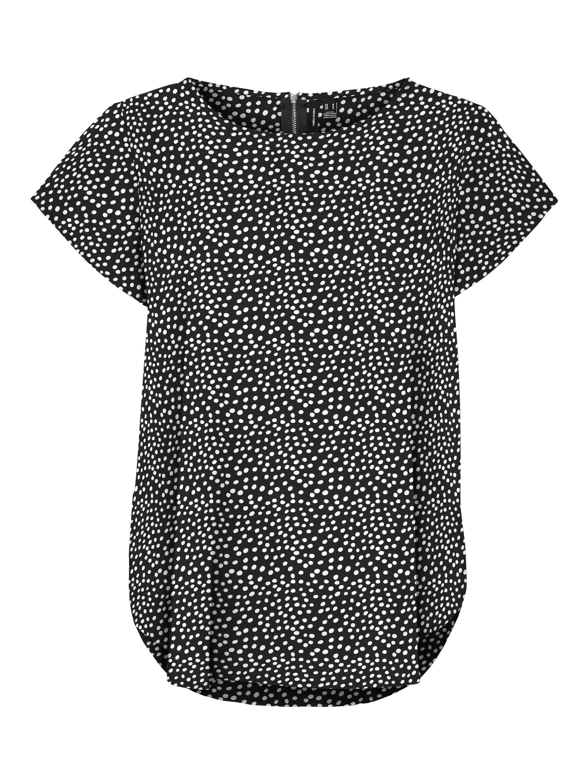 Vero Moda Kurzarmbluse »VMSAKI SS ZIP TOP AOP WVN GA NOOS«