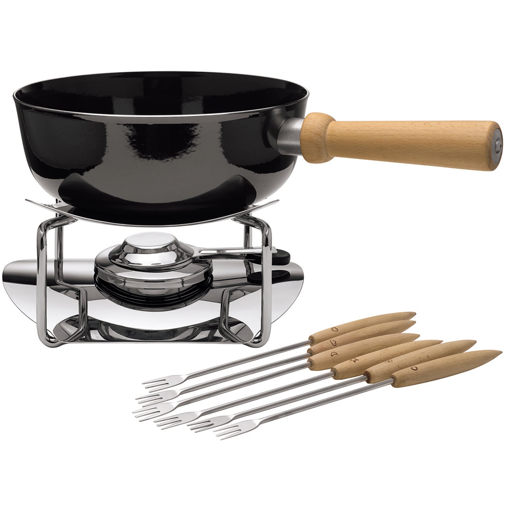 Silit Fonduetopf-Set, 9-teilig, Ø 23 cm, 2,7 l - praktisches Fondue-Set, ideal f. Käse, Brühe o. Fett, Top aus Silargan®-Edelstahl 18/10