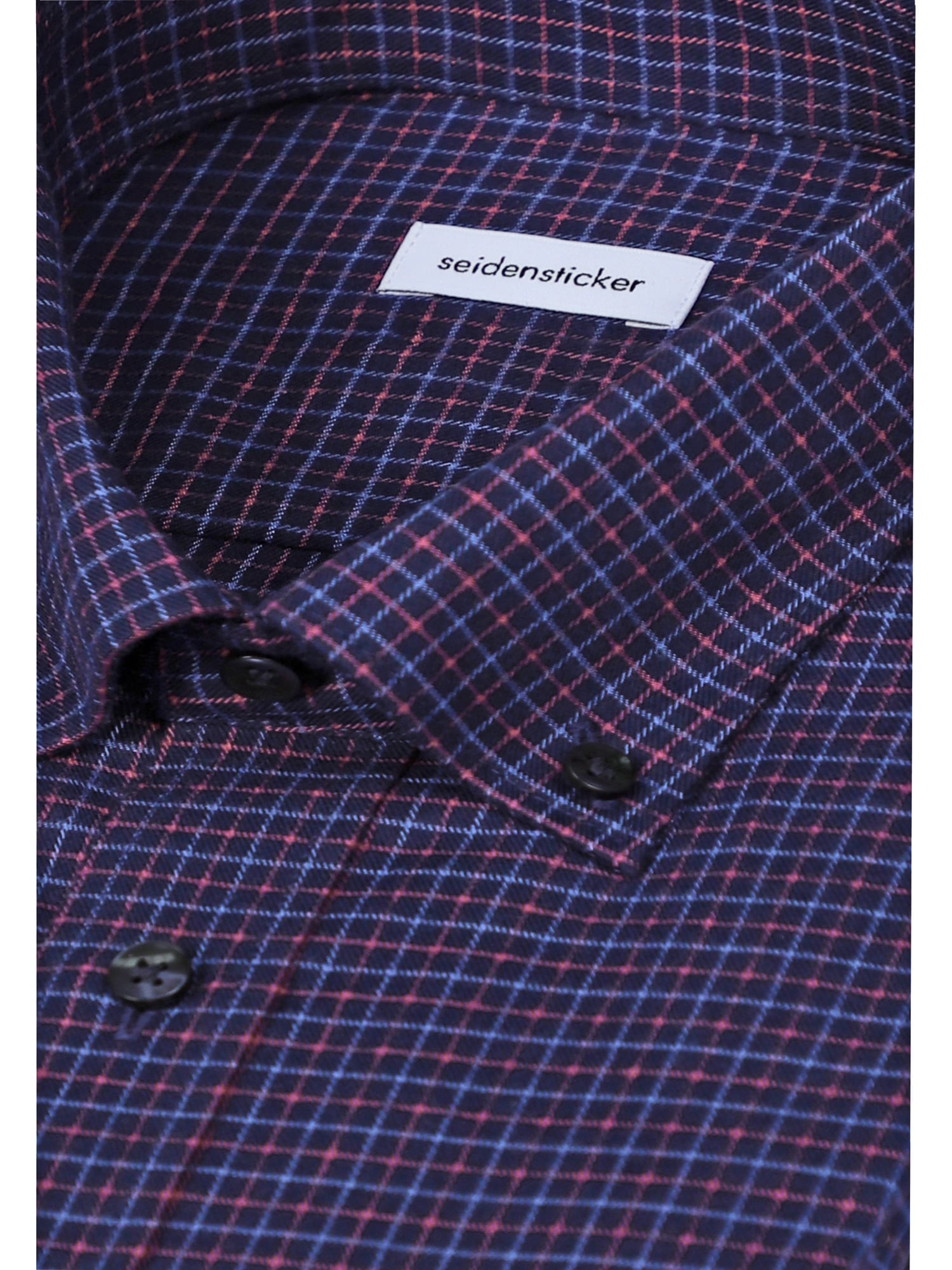 seidensticker Flanellhemd »Schwarze Rose« Comfort 1/1 Button-Down-Kragen Karo