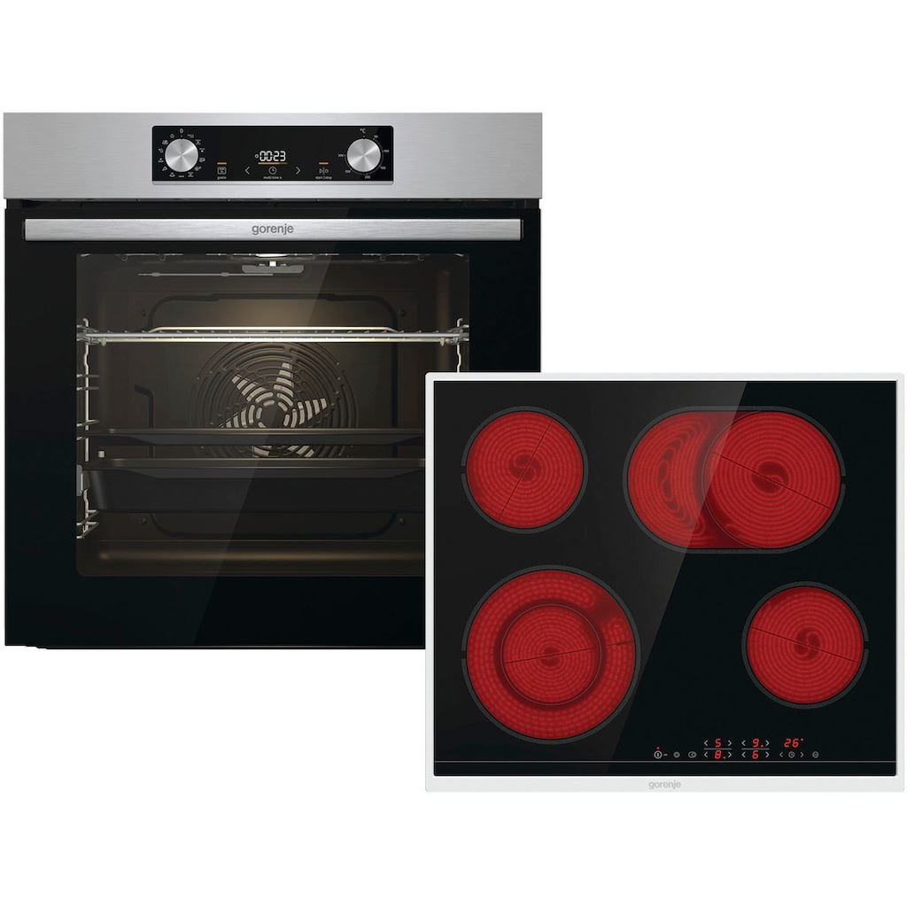 GORENJE Backofen-Set »Steam Set«, BOS6737E06X, mit 1-fach-Teleskopauszug