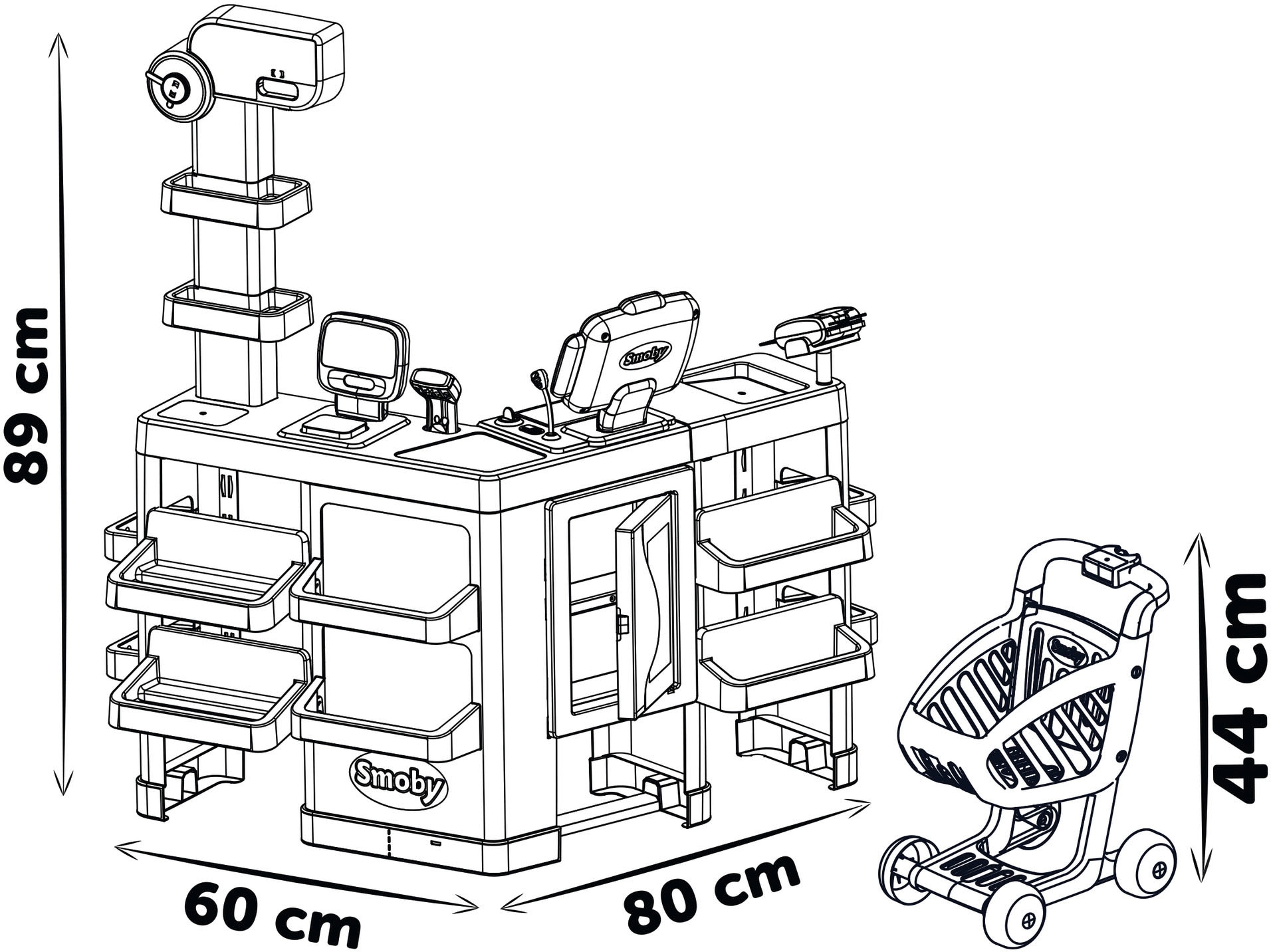 Smoby Kaufladen »Supermarkt Maxi mit Einkaufswagen«, mit Sound- und Lichteffekten; Made in Europe