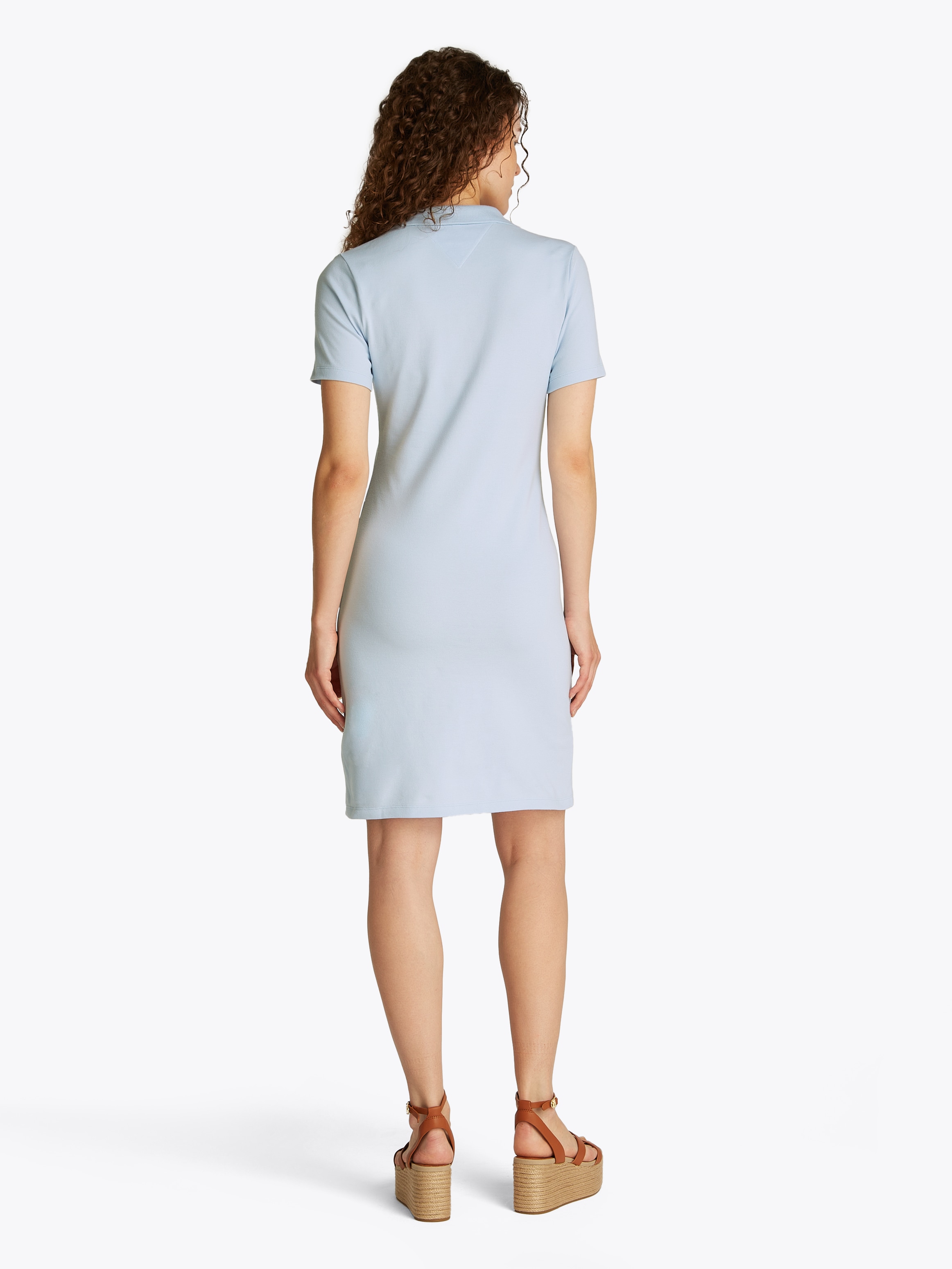 Tommy Hilfiger Polokleid »SLIM OPEN NK POLO DRESS SS«, mit gestickter Tommy Hilfiger Flagge