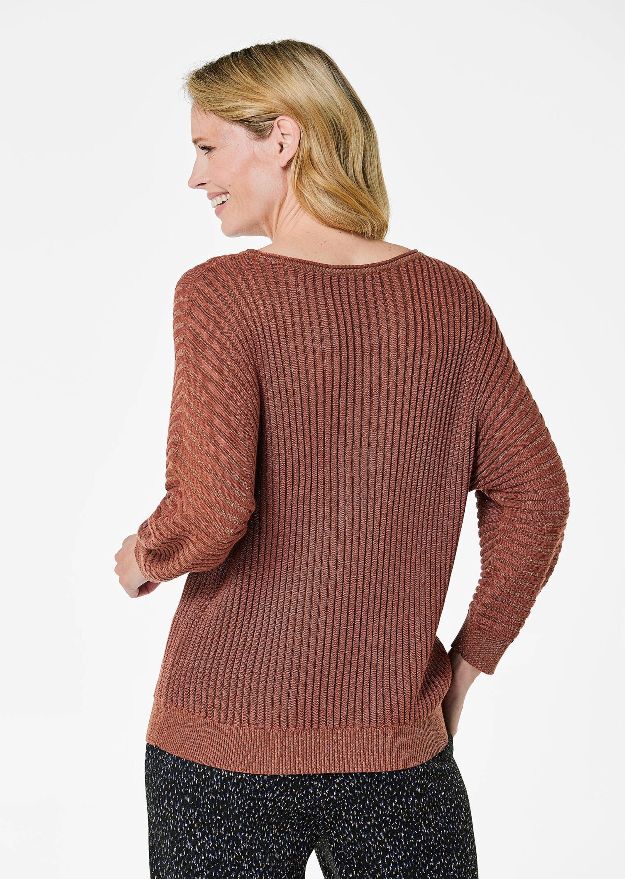 GOLDNER Strickpullover »Rippenpullover mit Fledermausärmeln« Fledermausärmel