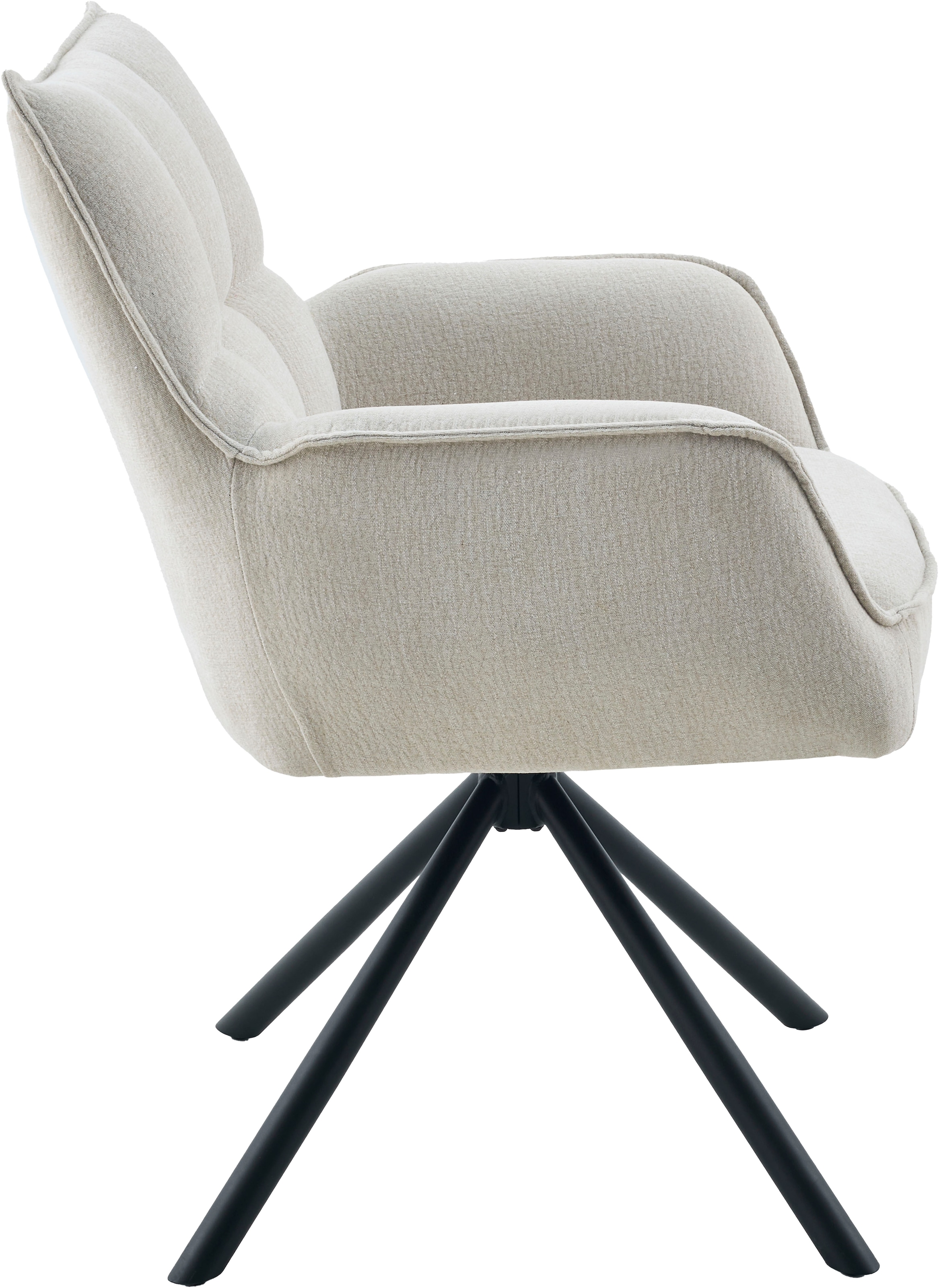 OTTO home Esszimmerstuhl »GEORGIA, 2er-Set, in Massivholz und Metallgestell erhältlich« (Set) 2 Stk.360° drehbar mit Auto Return, Federkorb, Armlehnen, 120kg belastbar