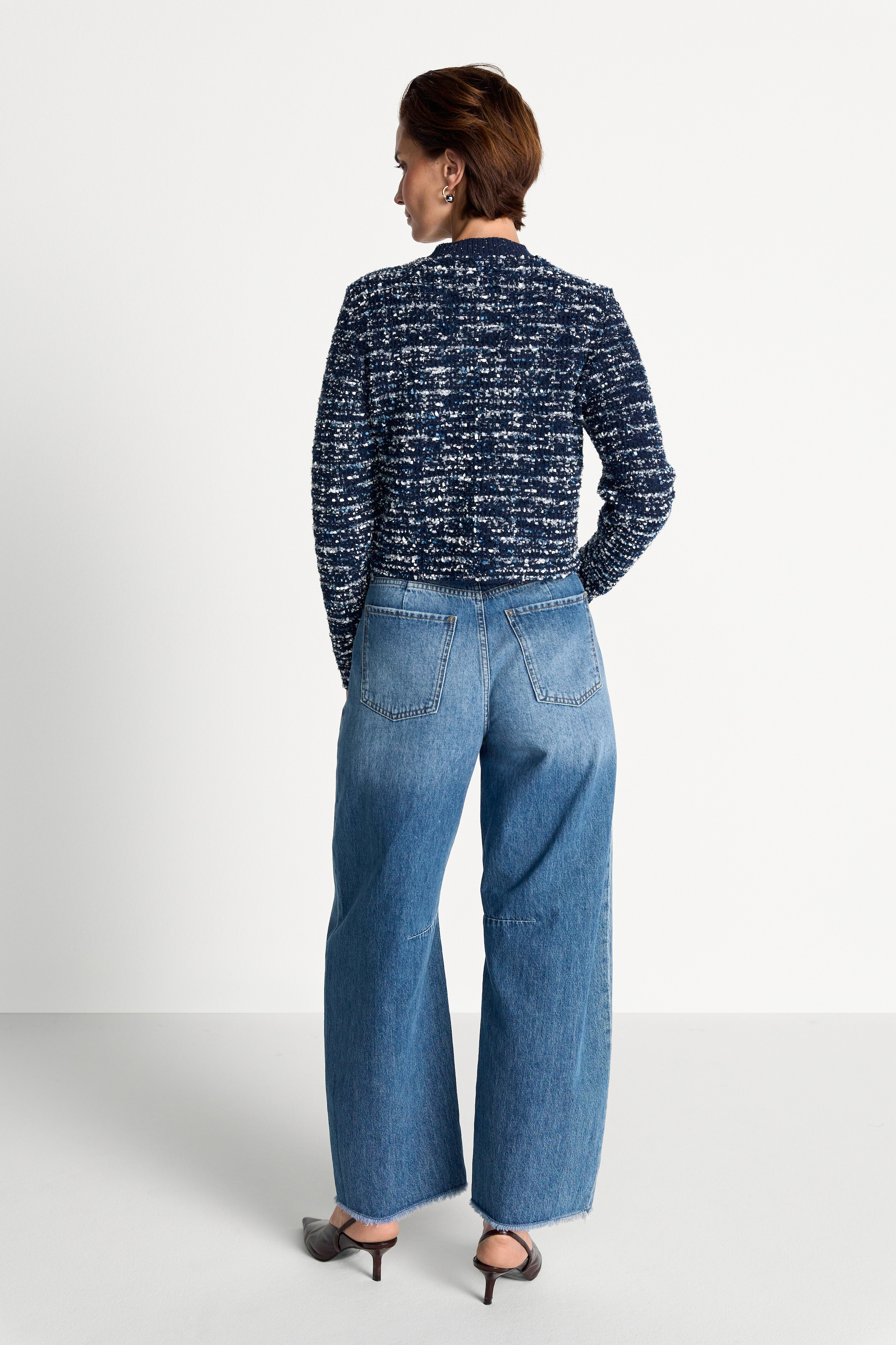 RICHROYAL Bouclèjacke ohne Kapuze Regular fit mit Zierknöpfen