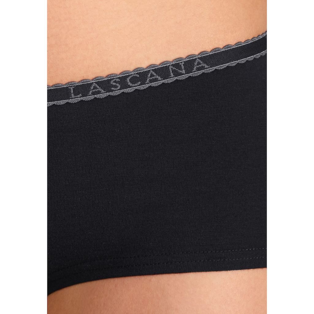 LASCANA Panty, (Packung, 4 St.), aus elastischer Baumwoll-Qualität