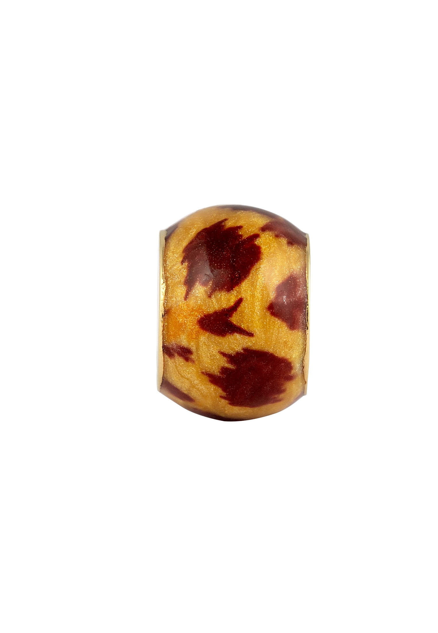 Elli Charm-Einhänger »Charm Bead Leopard Struktur 925 Sterling Silber vergoldet«