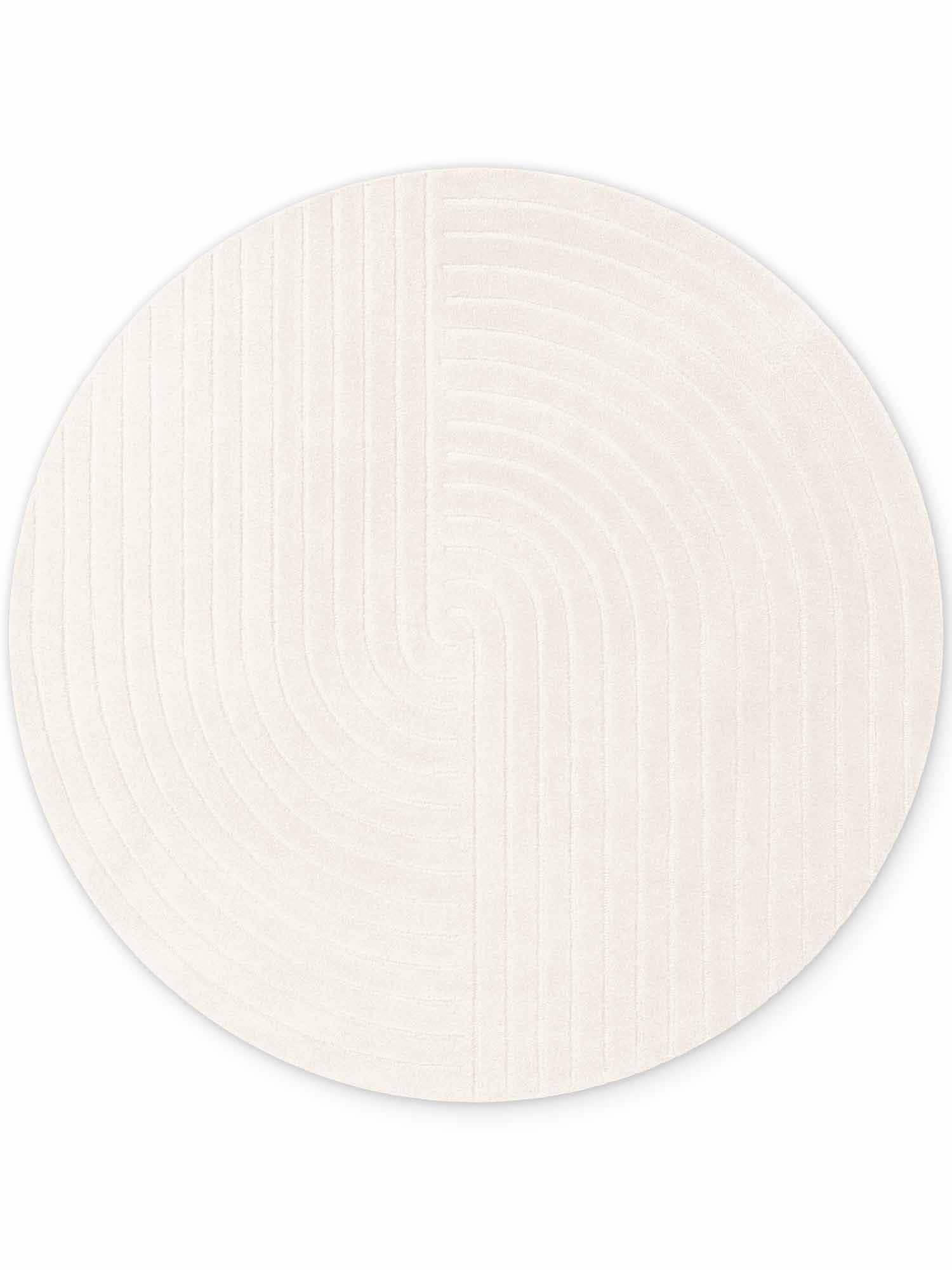 vikosa Wollteppich »Arcora« rund 15 mm Höhe Wolle Handgemacht, Hoch-Tief-Effekt, Geometrisches Linien Wellendesign