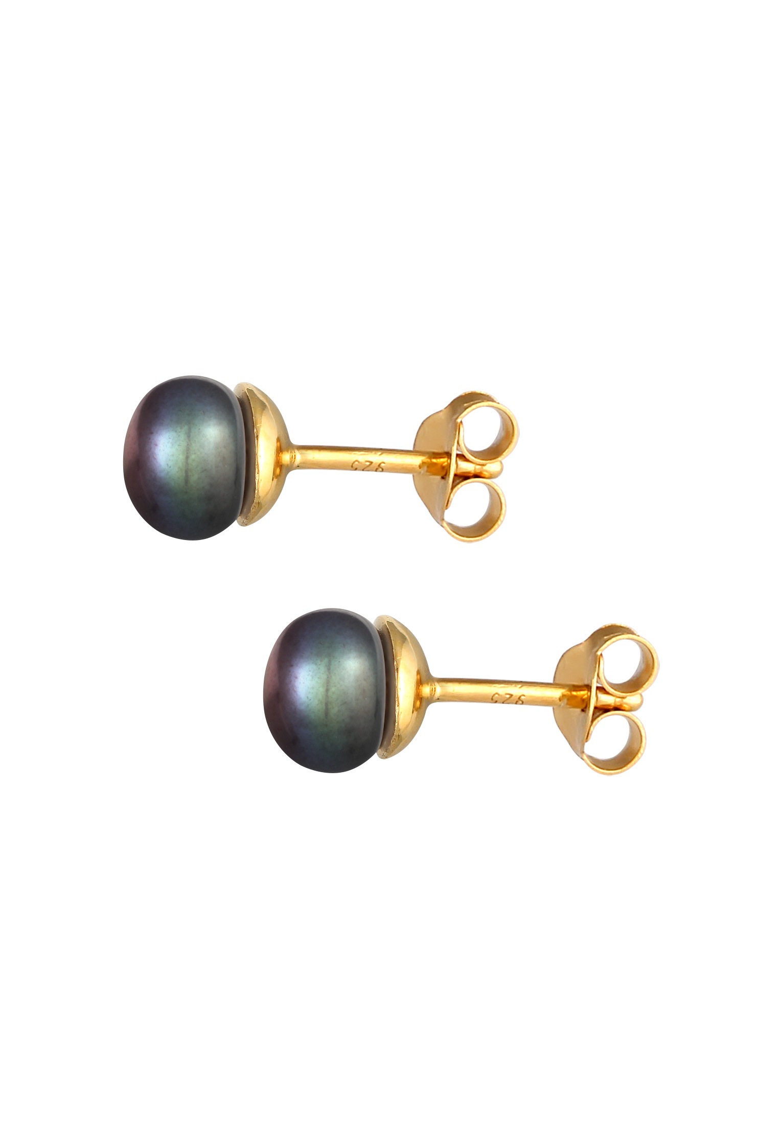 Nenalina Paar Ohrstecker »Ohrringe Süßwasserzuchtperle Grau Basic 925 Silber«