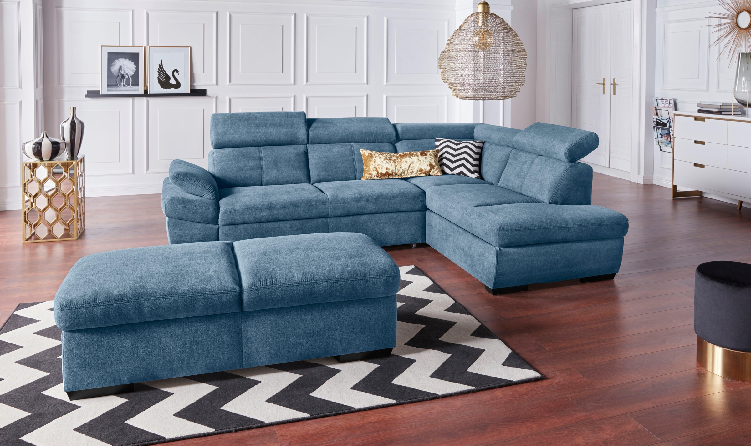 exxpo - sofa fashion Hocker »Salerno, Bankhocker mit tollem Sitzkomfort«, zeitlos und elegant