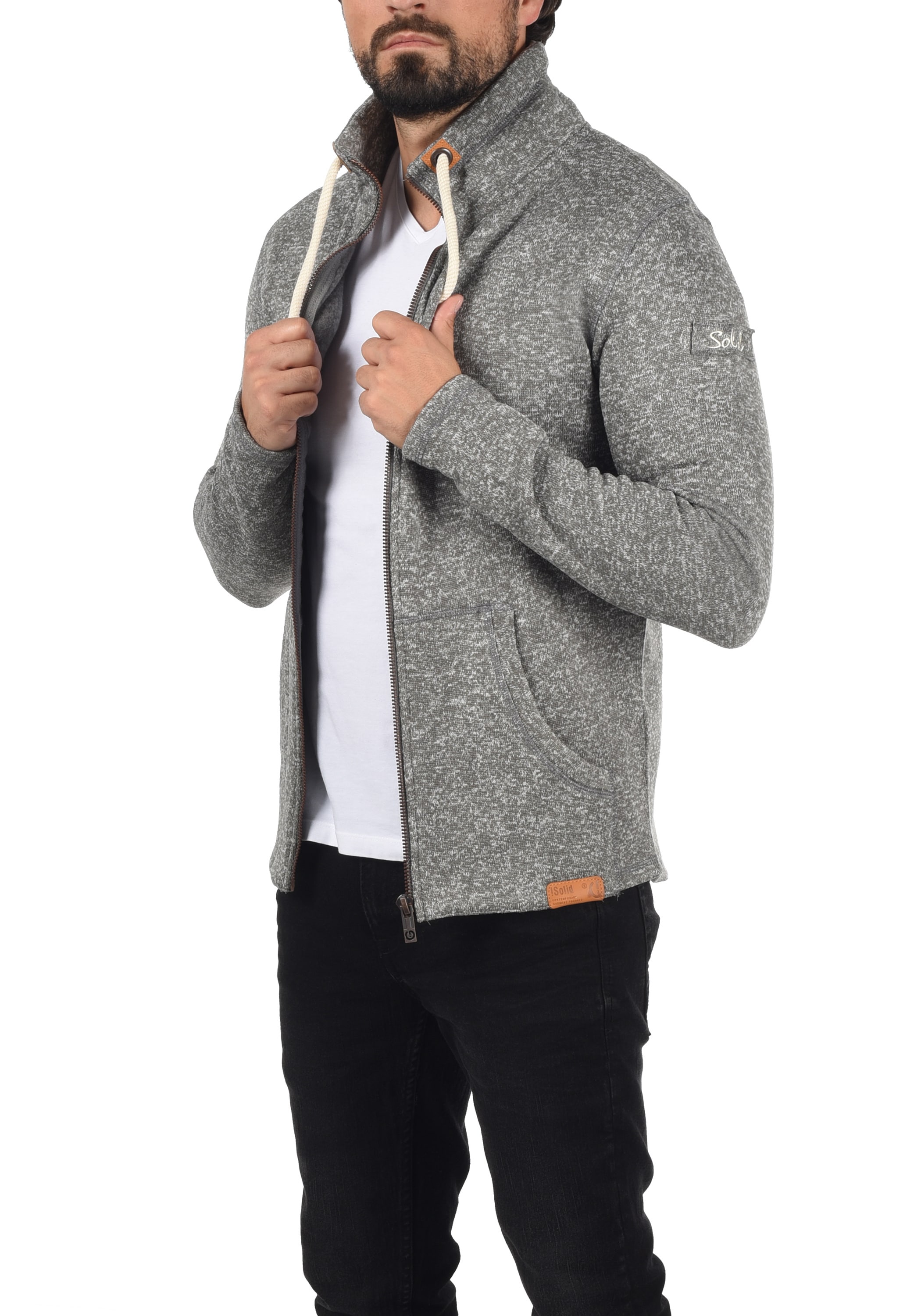 !Solid Fleecejacke »Fleecejacke SDLuki«, ohne Kapuze