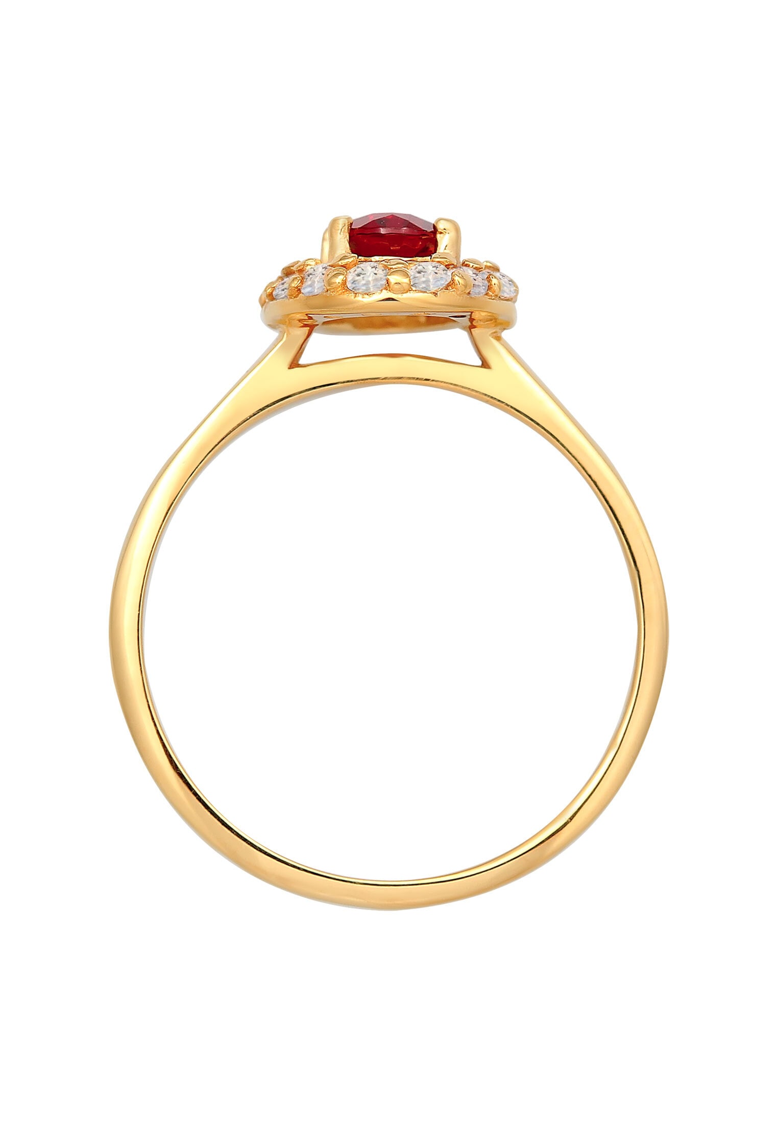Elli Premium Silberring »Ring Granat Topas Klassik 585 Gelbgold«