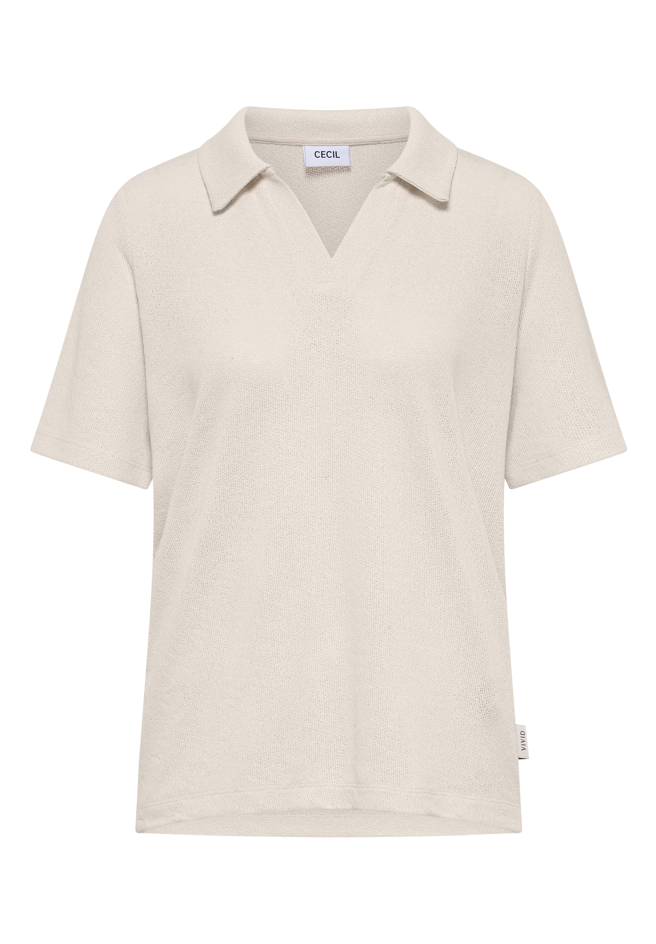 Cecil Poloshirt Strick-Look Shirt in Unifarben