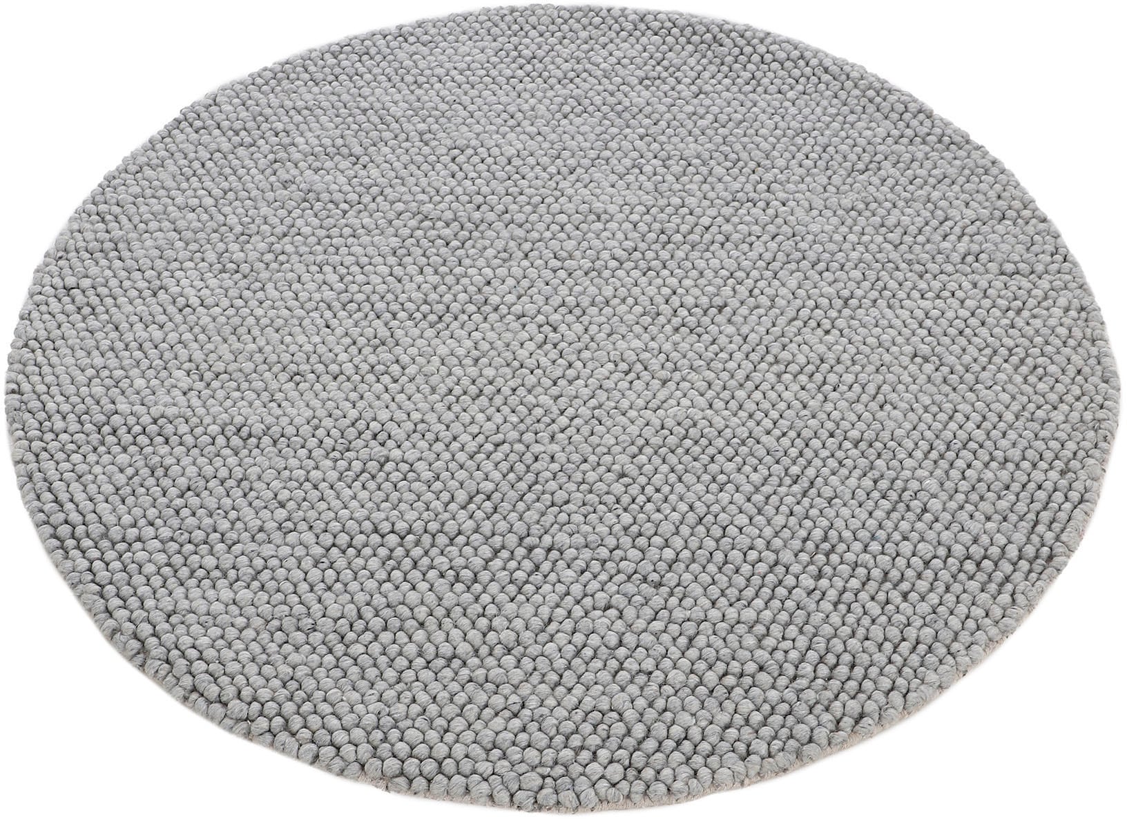 carpetfine Teppich »Calo«, rund, 16 mm Höhe, Handweb Teppich, Uni-Farben, meliert, handgewebt, 70% Wolle