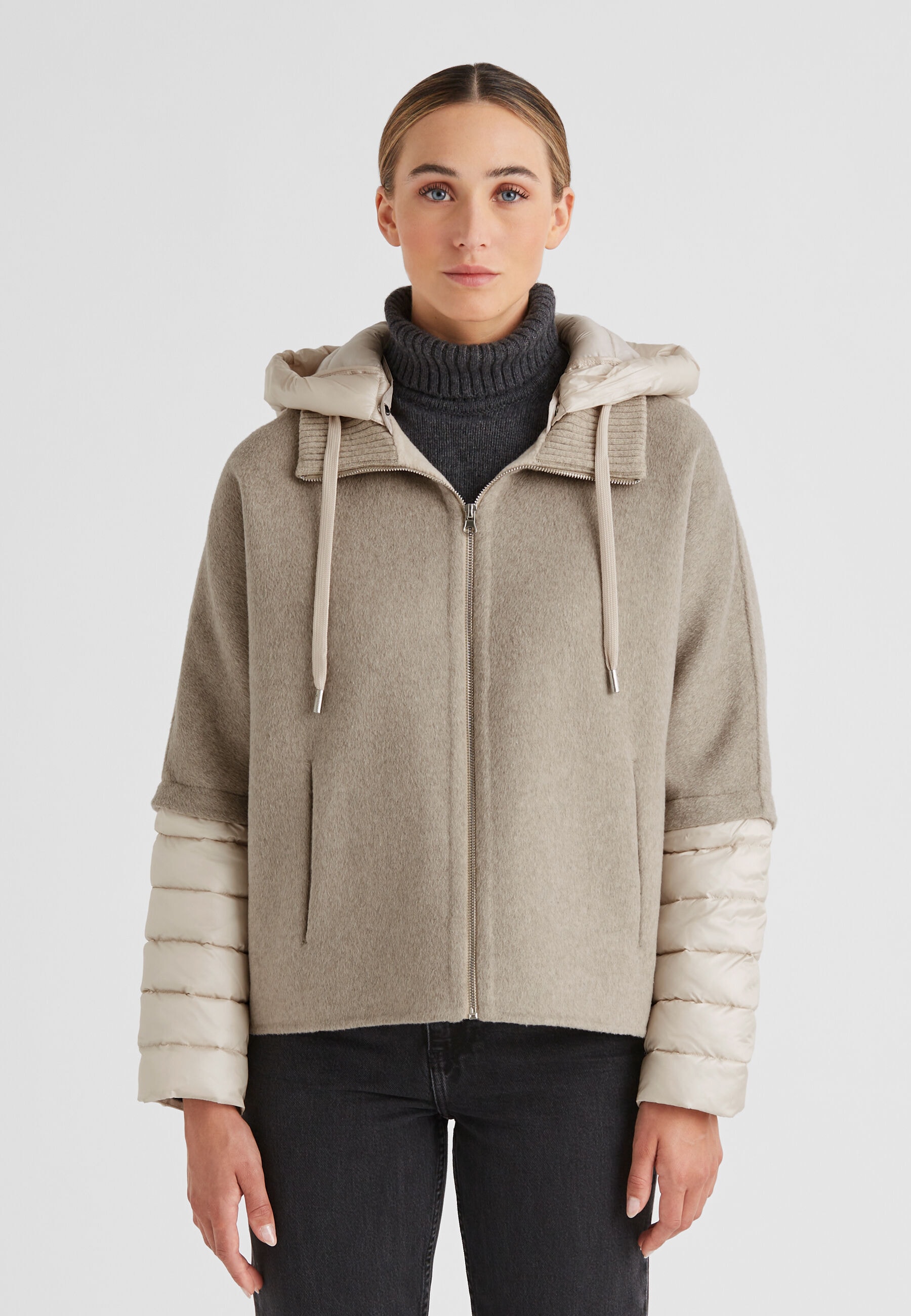 Milestone Winterjacke »MSAzalea« mit Kapuze dekorativer Stehkragen aus Strick