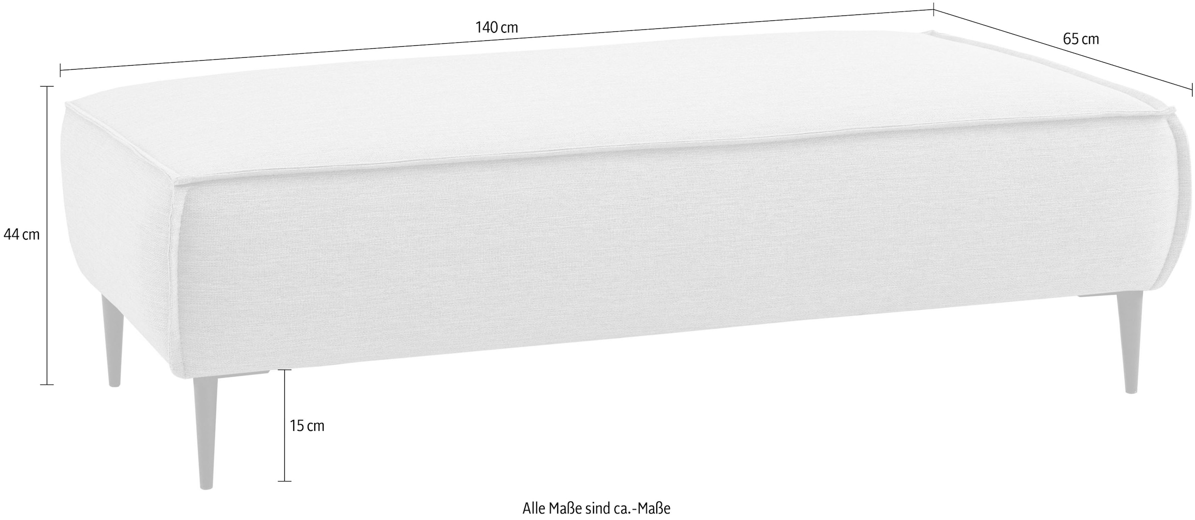 Home affaire Hocker »TVINNU, mit Kedernaht, Cord u. Flachgewebe« zur Serie TVINNU, gemütlicher Sitzkomfort, rechteckig, schwarze Füße