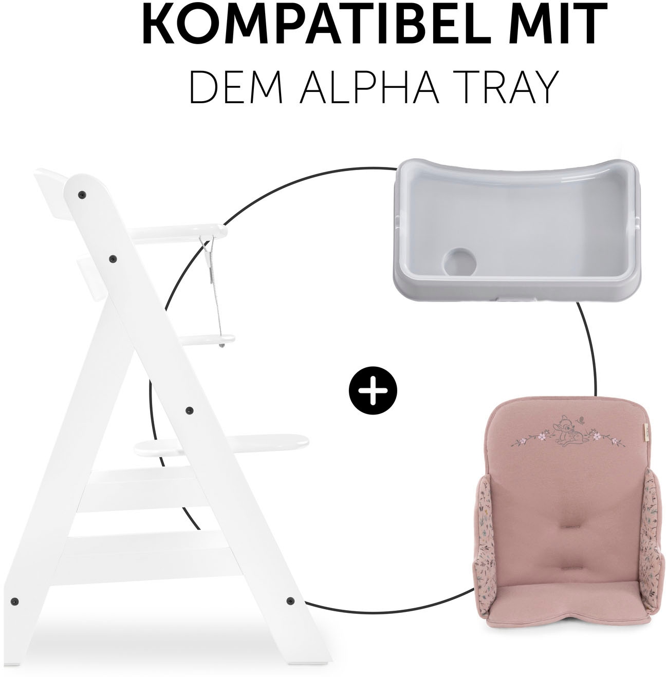 Hauck Sitzverkleinerer »Alpha Cosy Select, Bambi Rose«, für den ALPHA+ Holzhochstuhl