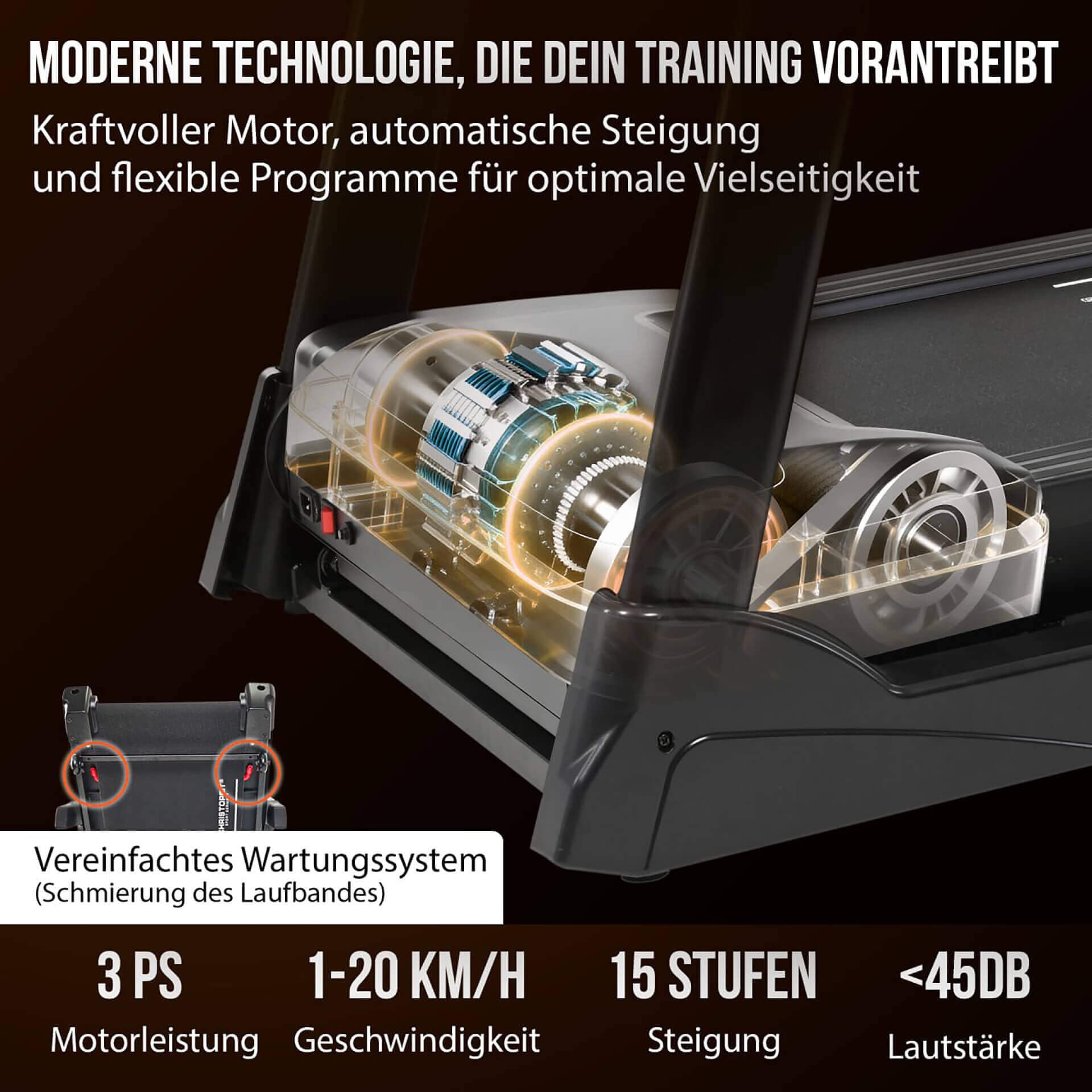 Christopeit Sport® Laufband »Laufband TM 4500 S« bis max. 20 km/h, 130 kg max. Benutzergewicht