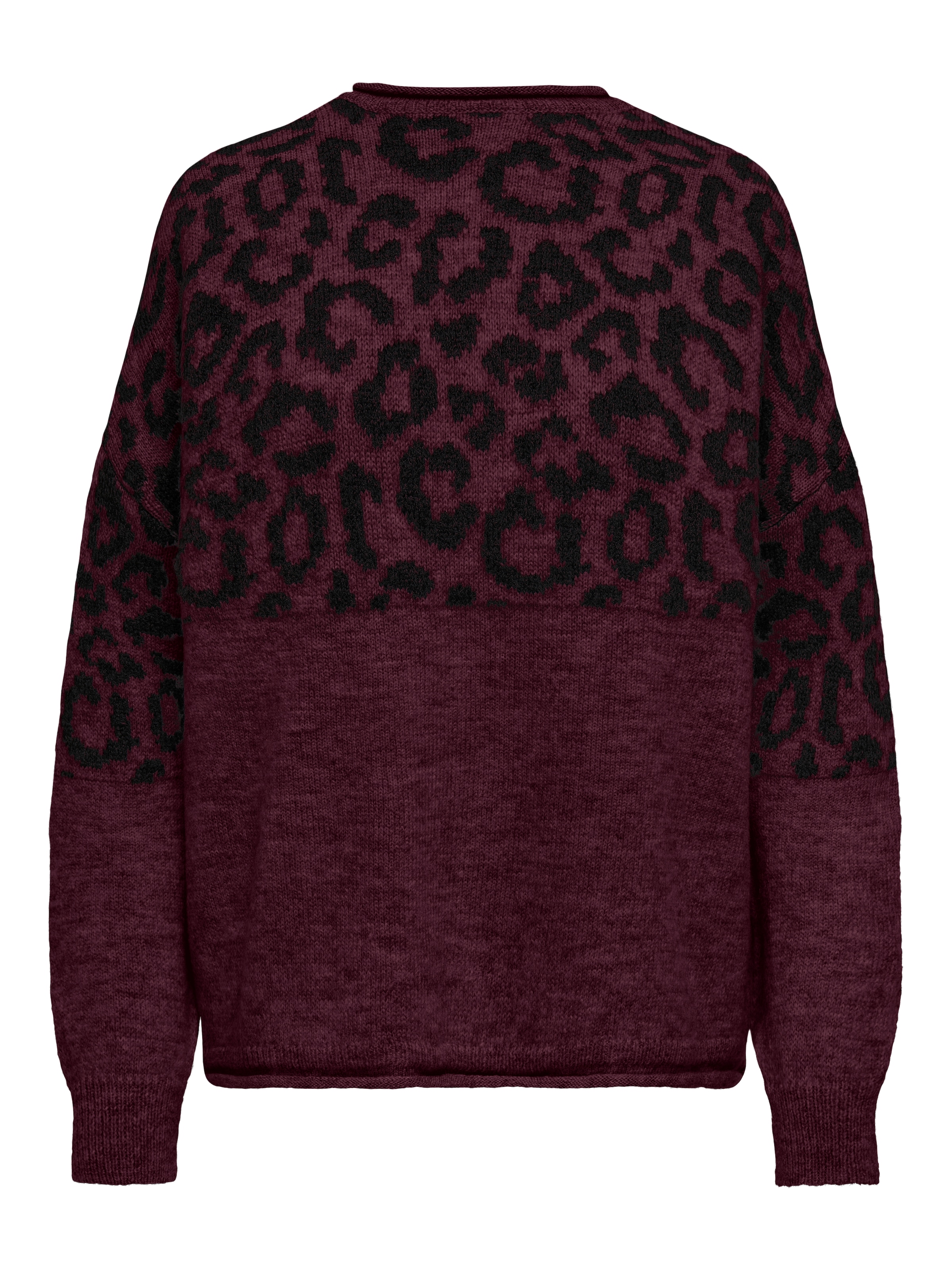 ONLY Rundhalspullover »ONLJADE ANIMAL LS O-NECK NOOS KNT« Kunstfaser, regular fit