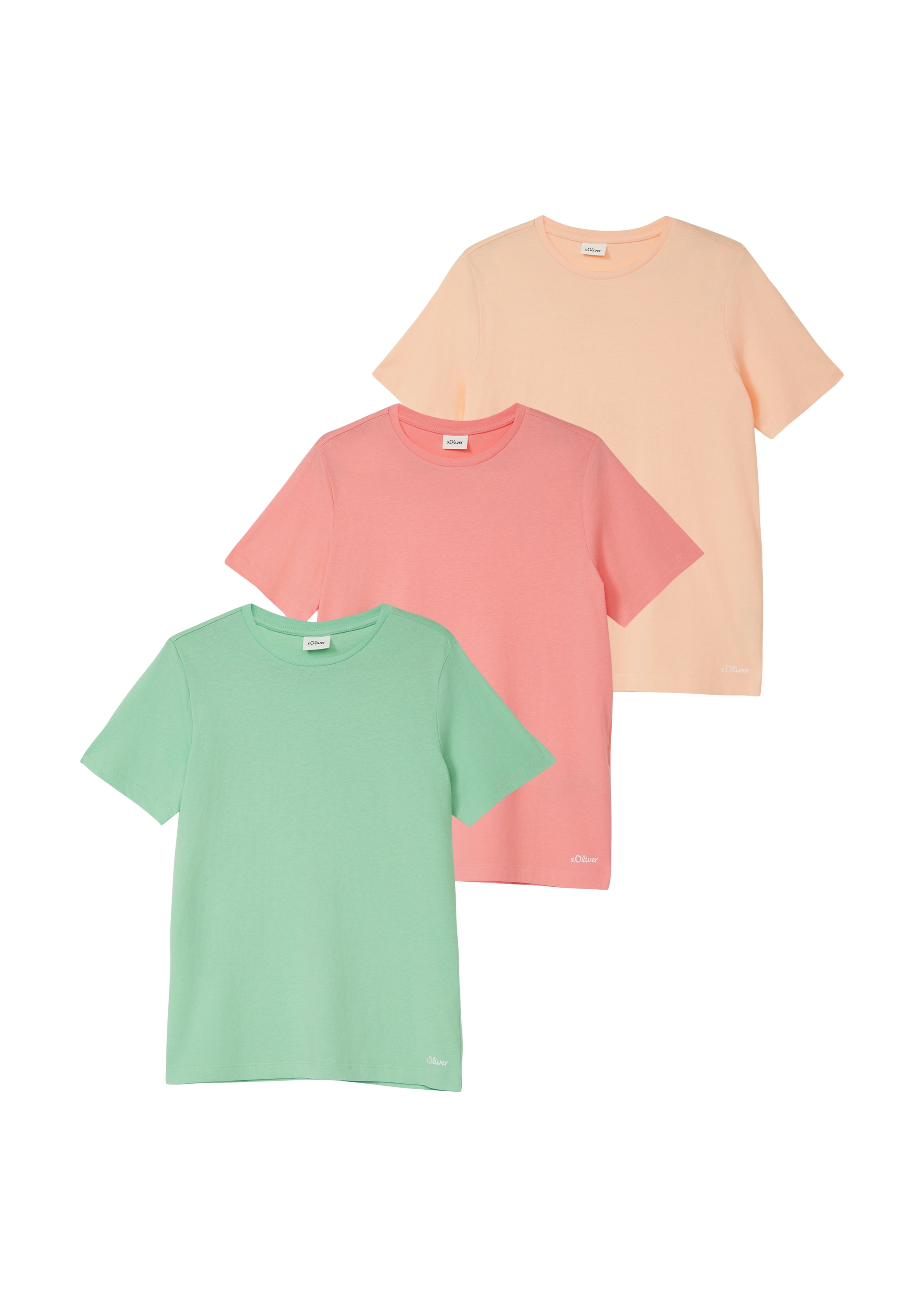 s.Oliver Junior T-Shirt 2 3er Pack, unifarben und unisex