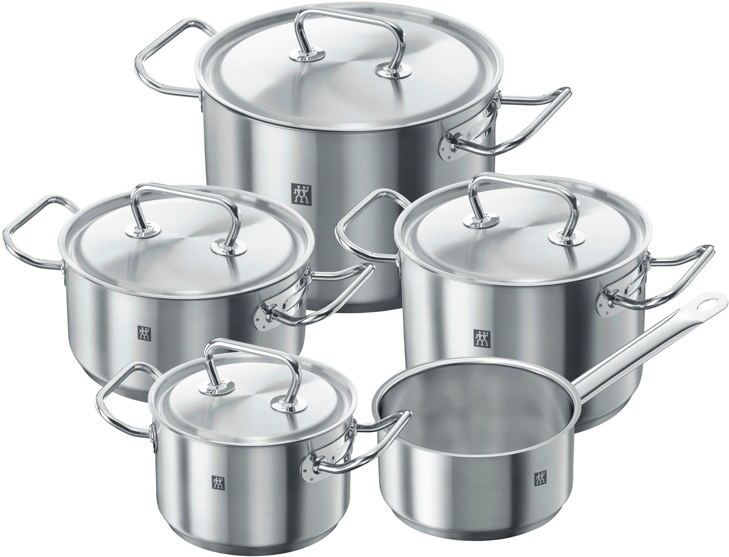 Zwilling Set Di Pentole, 5 Pezzi, 4 Coperchi, Adatto Per Induzione, Acciaio Inox, Twin Classic