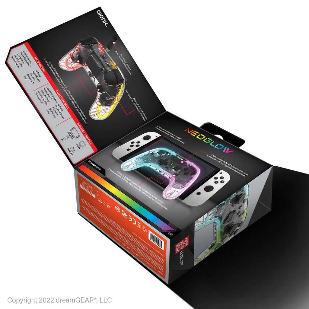 Bionik Nintendo-Controller »Neoglow RGB/LED 3 Jahre Controller«, UNIVERSAL Switch Beleuchtung XXL ➥ Wireless mit Garantie 