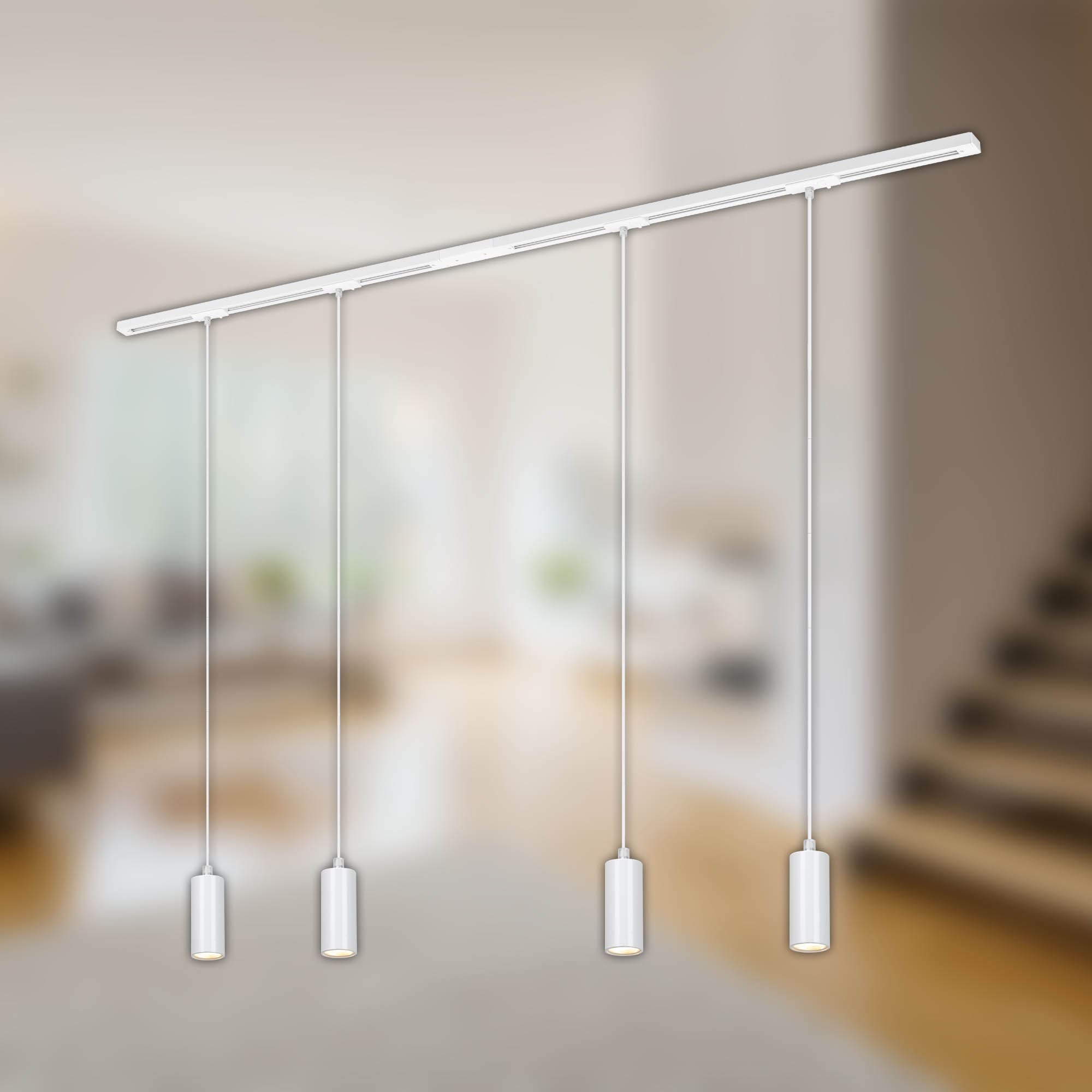 Briloner Leuchten Schienensystem-Sets »RAIL« LED-Board 7 Stk. Schienensystem Rail 1,5 m Weiß 4,5W Decke Wohnzimmer Büro Küche Flur