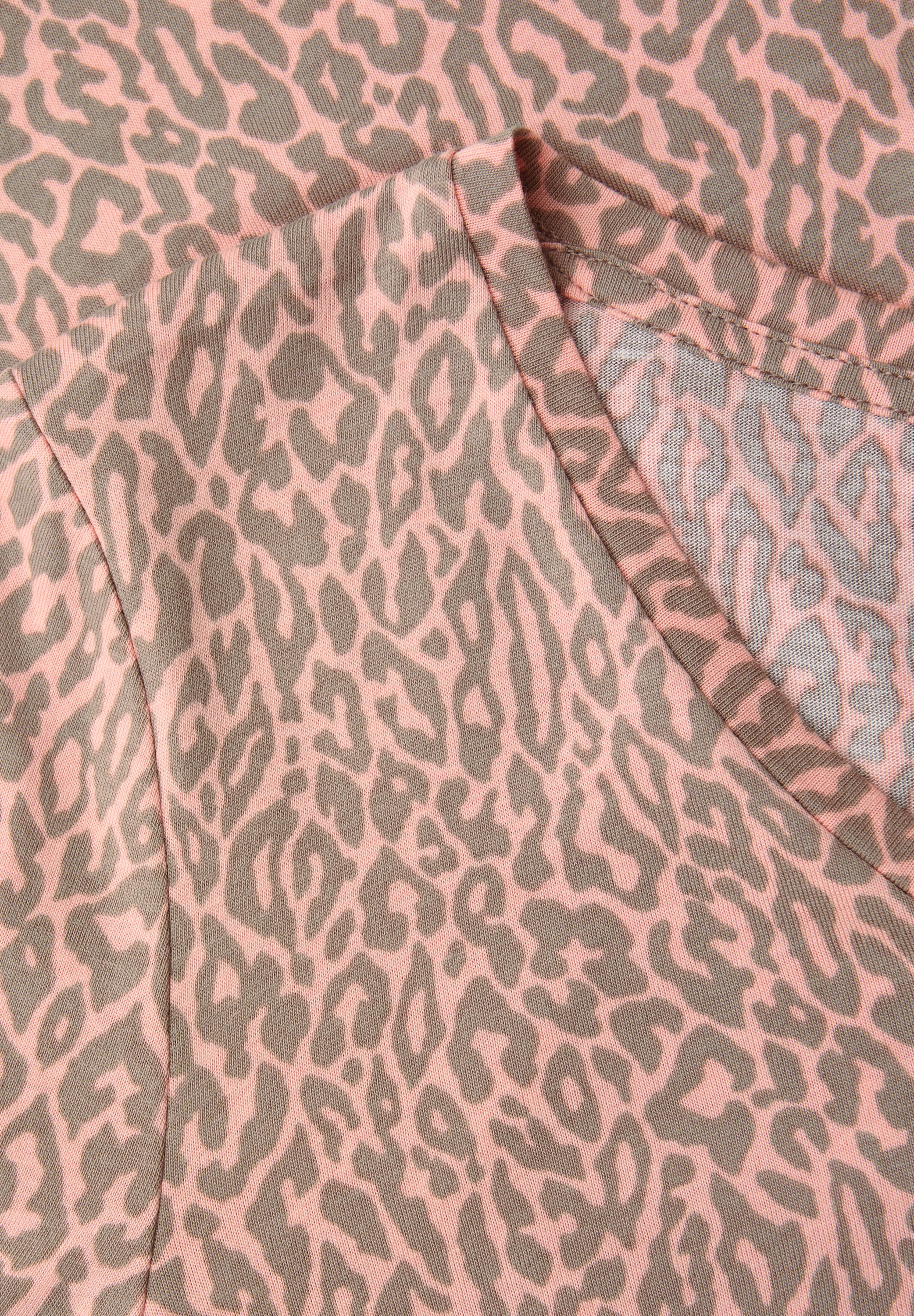 STREET ONE Kurzarmshirt mit Leo-Print