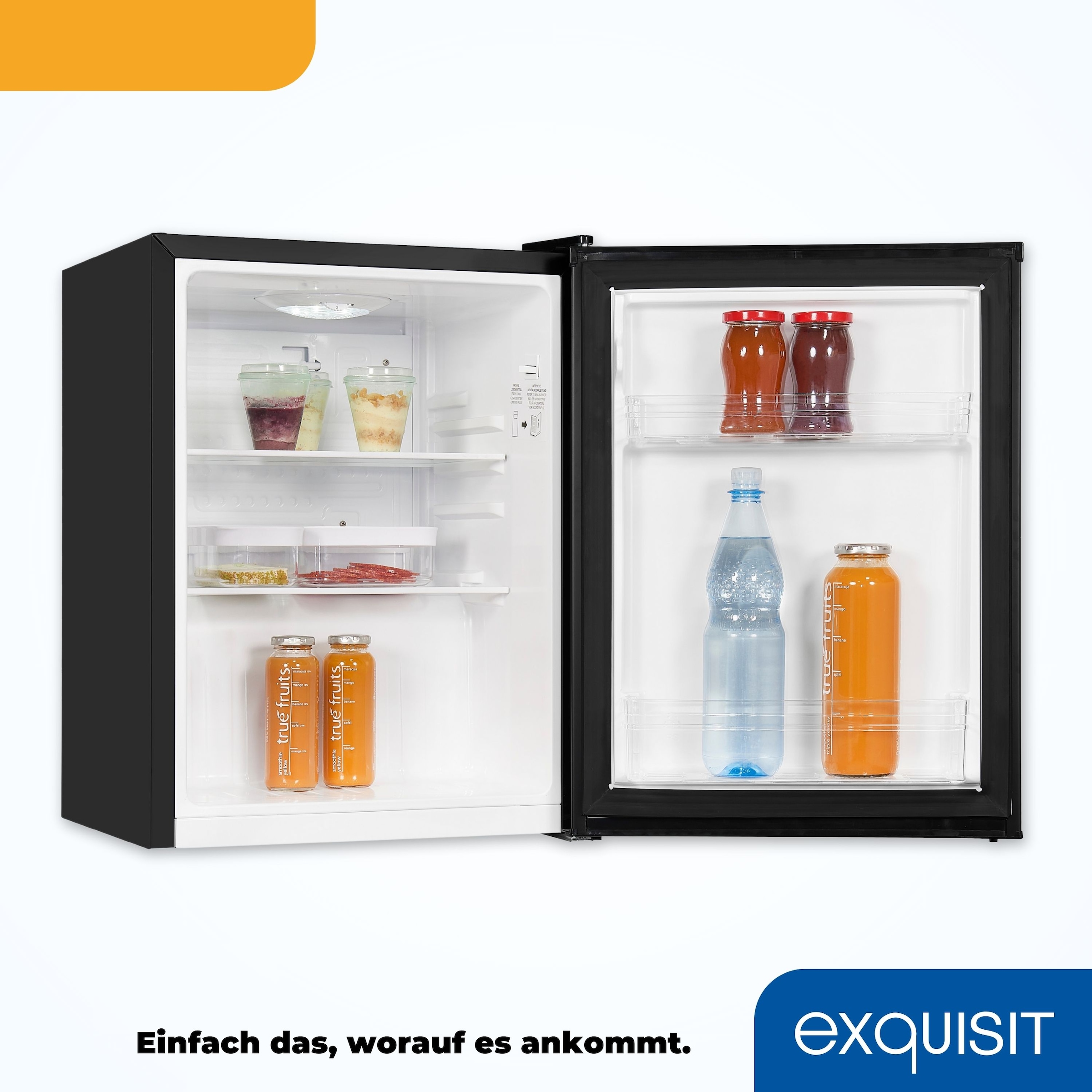 exquisit Kühlschrank »KB60-V-090E schwarz«, 52 L Volumen