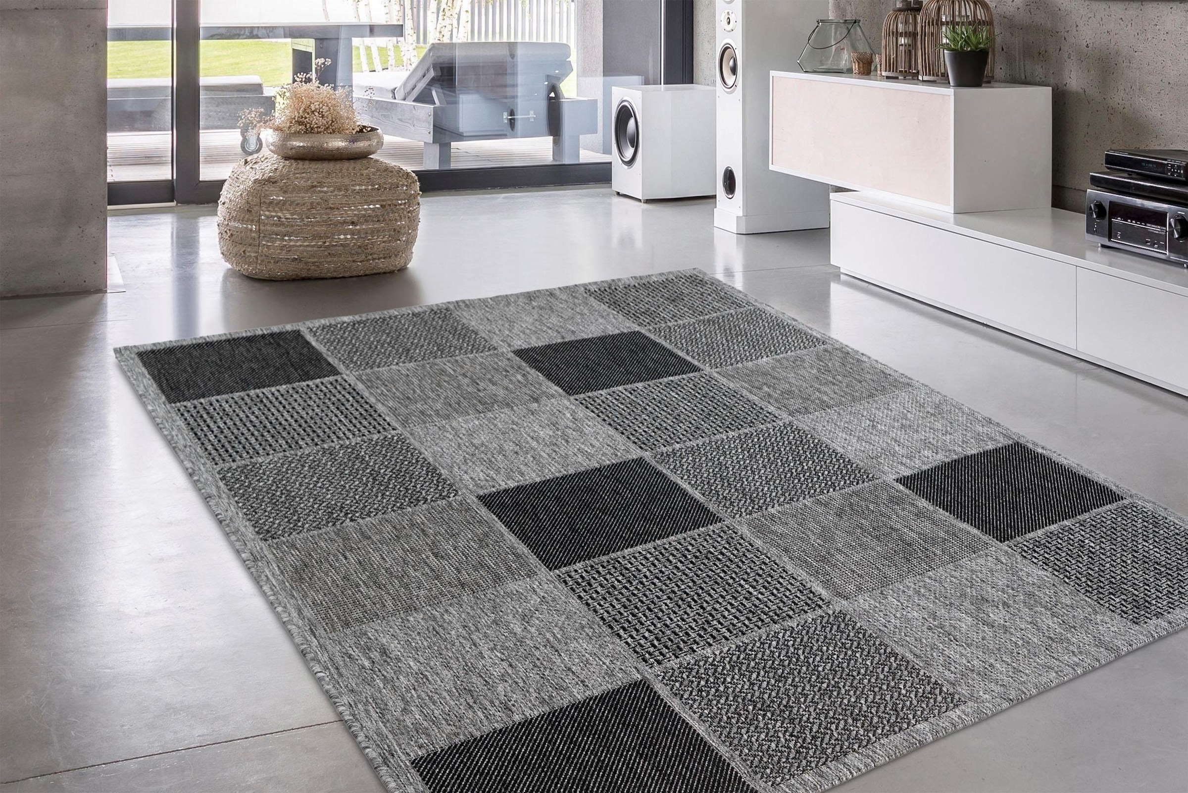 calo-deluxe Teppich »Perugia 1040« rechteckig 7 mm Höhe In- und Outdoor geeignet, Wohnzimmer