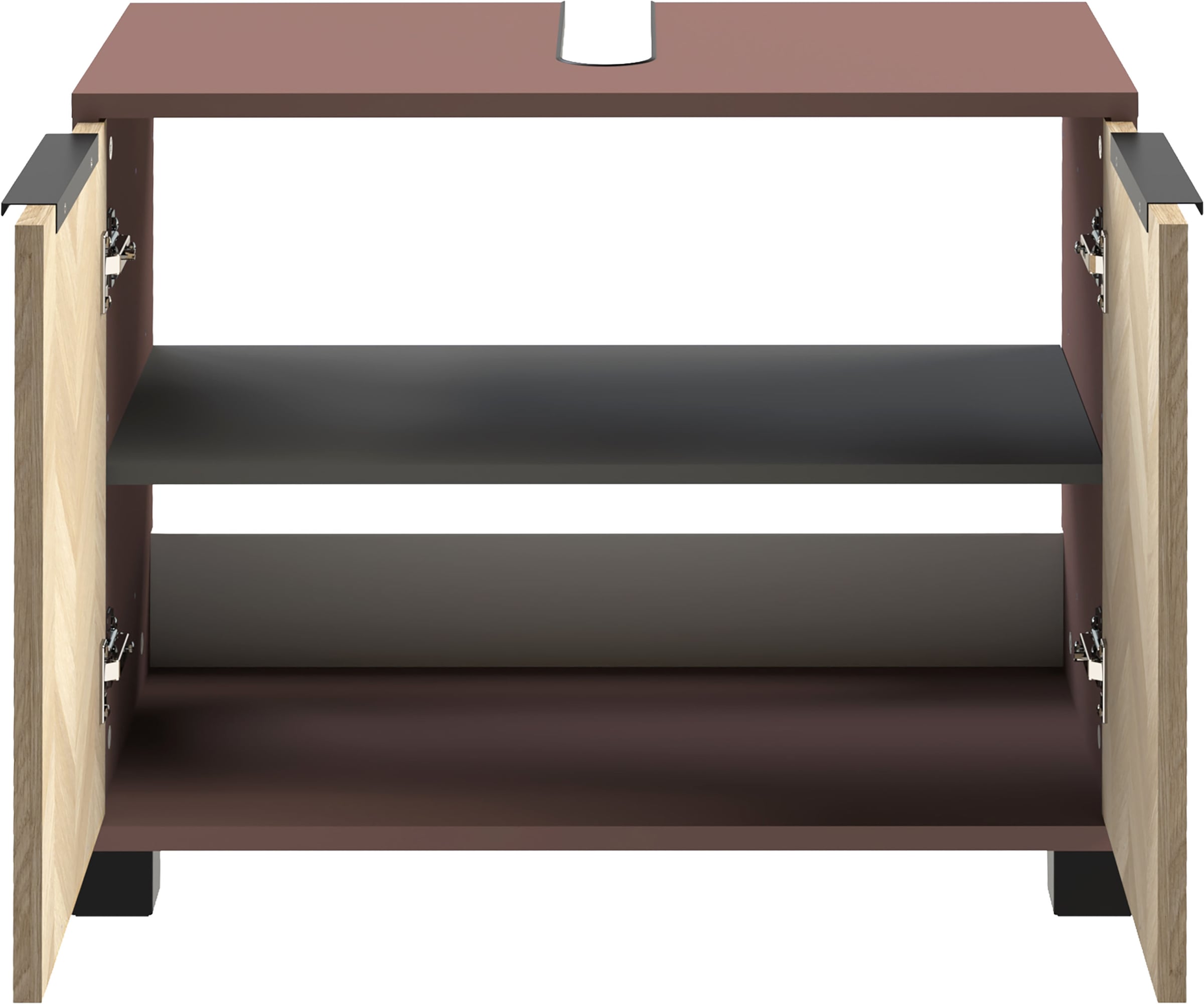 Schildmeyer Waschbeckenunterschrank »PIAZZA, 2 Türen, Breite 65,1 cm, MADE IN GERMANY« 1 Stk. tlg. Türen im Fischgräten-Dekor, MADE IN GERMANY
