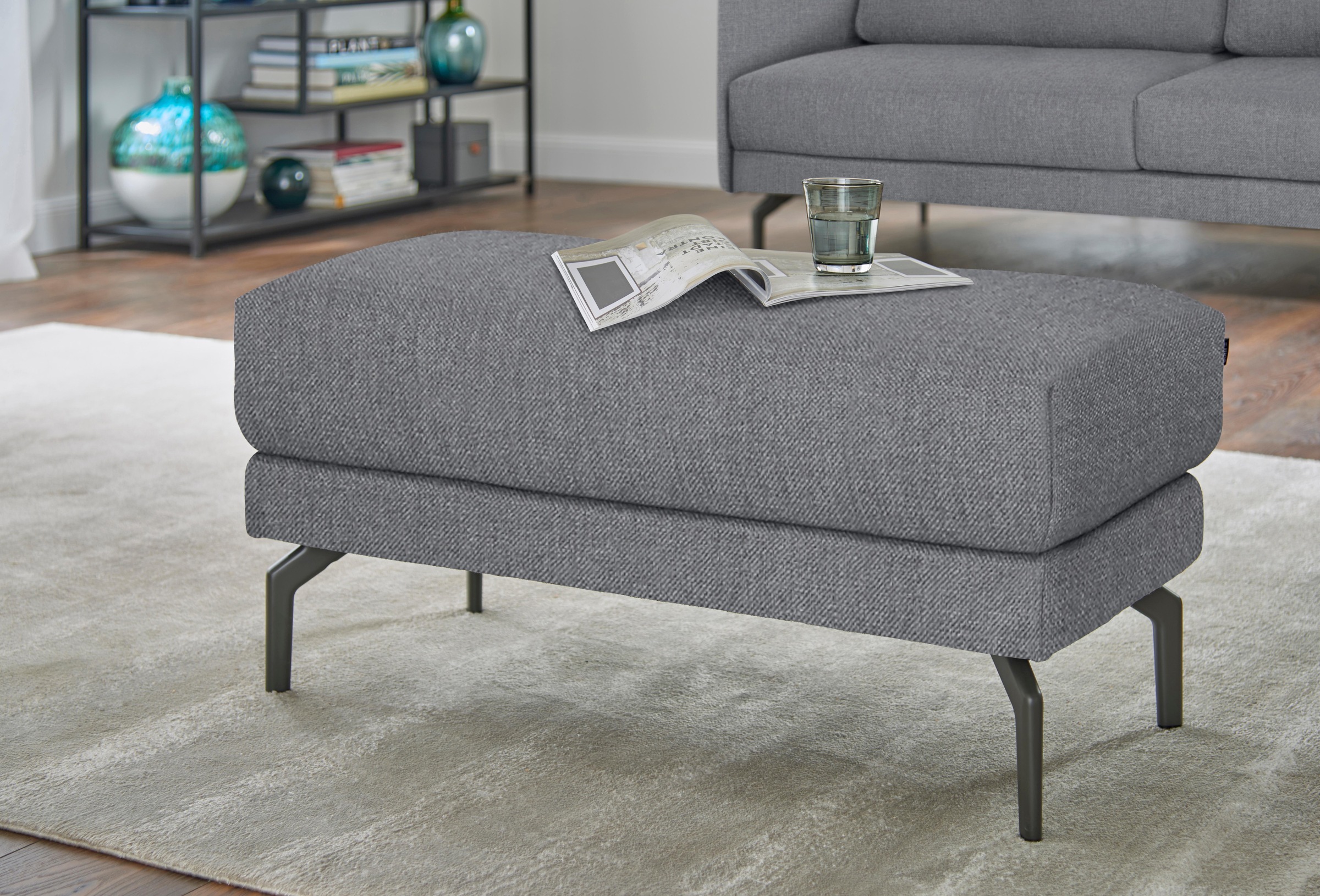 Creation BY ROLF BENZ Hockerbank »CR.450, Sitzbank« Alugussfüße in umbragrau