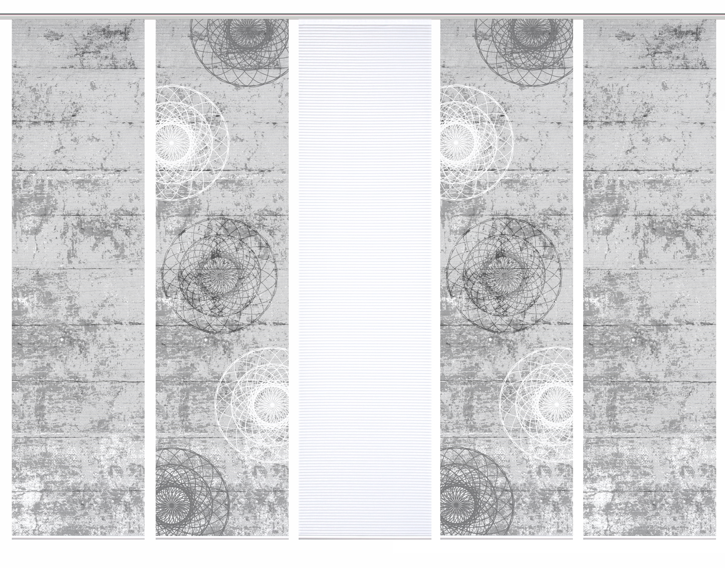 HOME in green Schiebegardine »MANDRIGA« Paneelwagen 5 Stk. tlg. SET DIGITALDRUCK,BAMBUSOPTIK RECYCELT