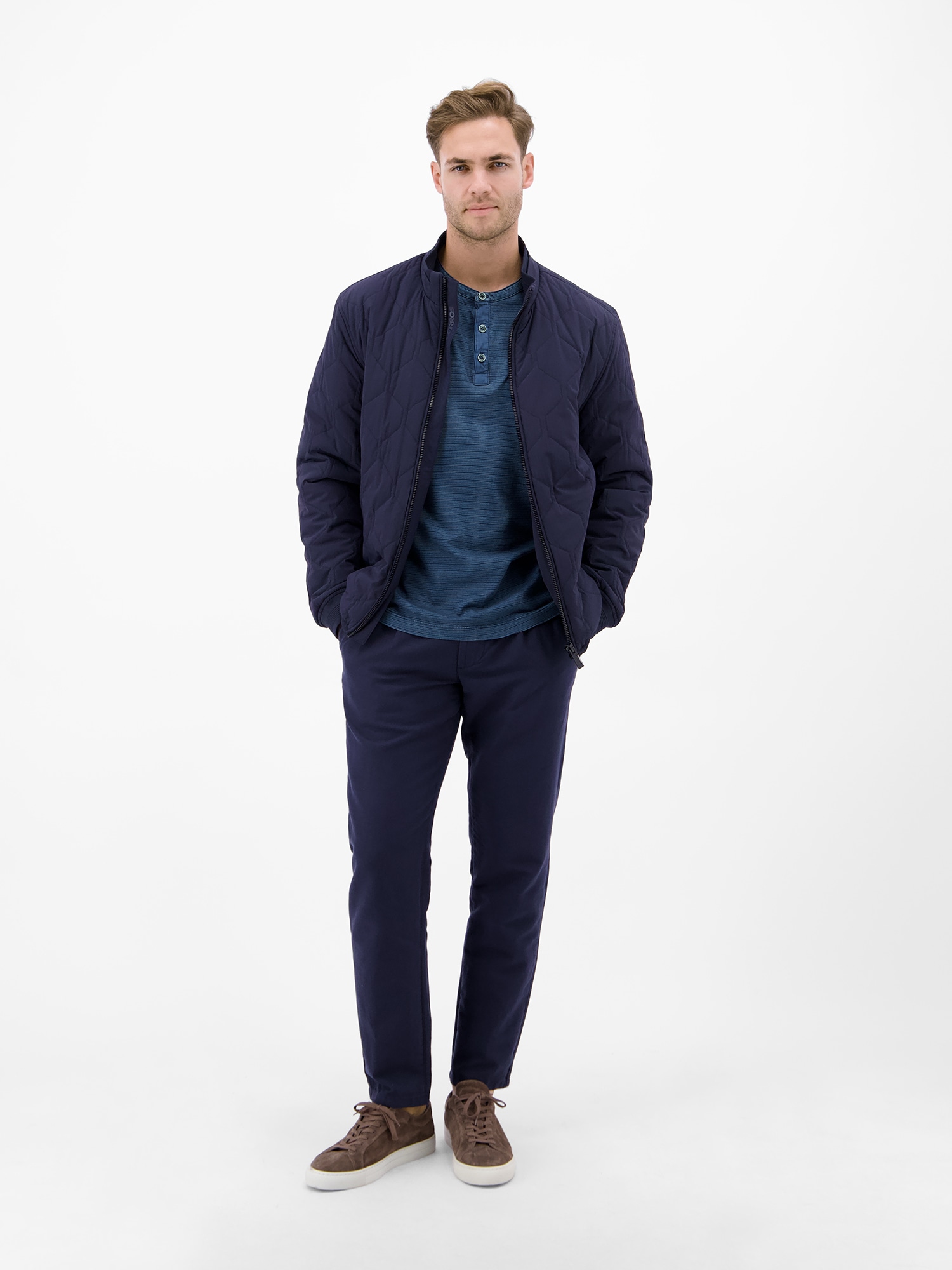 LERROS T-Shirt »T-Shirt in Fineliner-Optik, Rundhalsausschnitt«