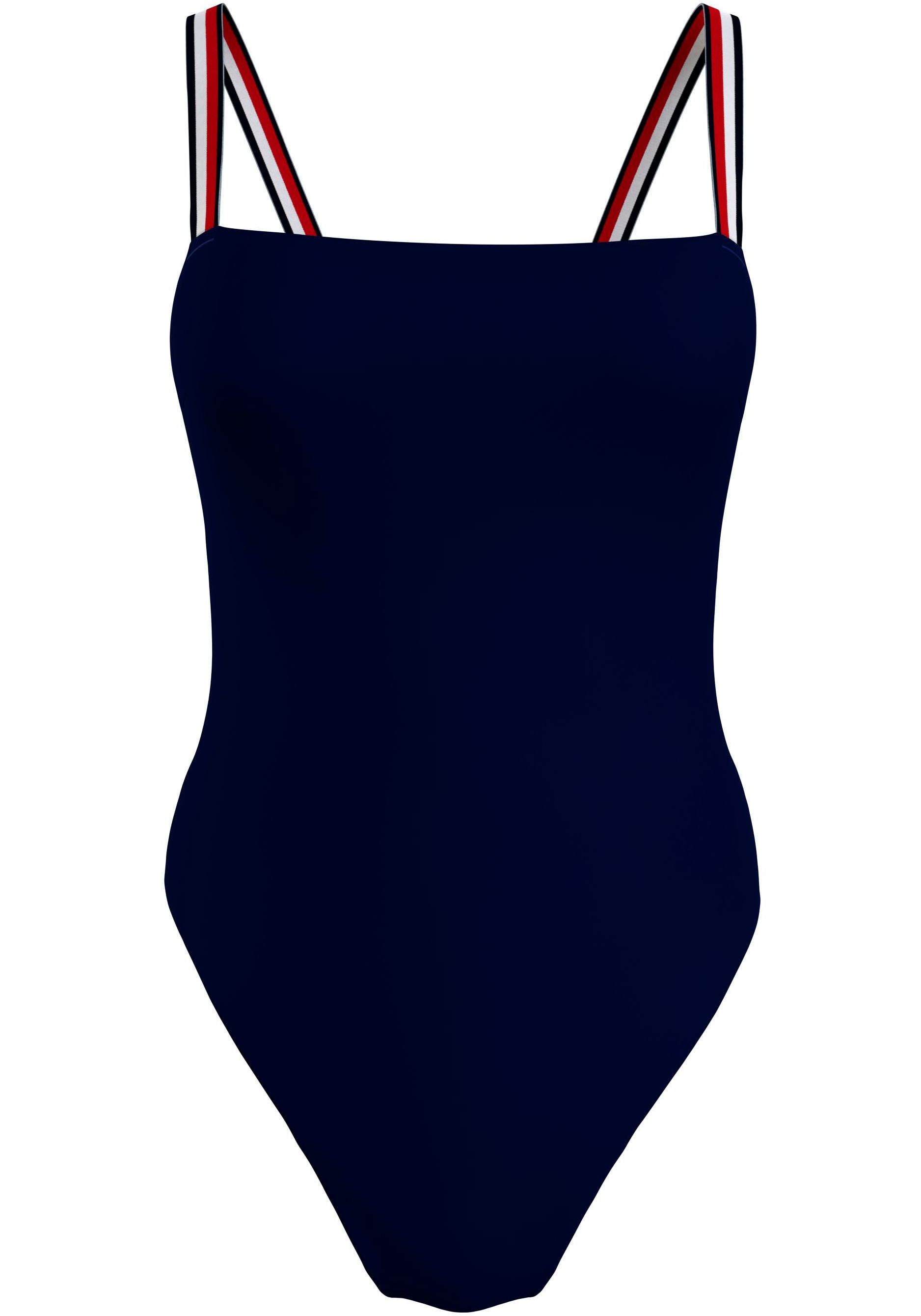 »TH STRAIGHT bei Badeanzug NECK Swimwear Hilfiger-Branding PIECE«, Tommy Tommy ONE mit Hilfiger