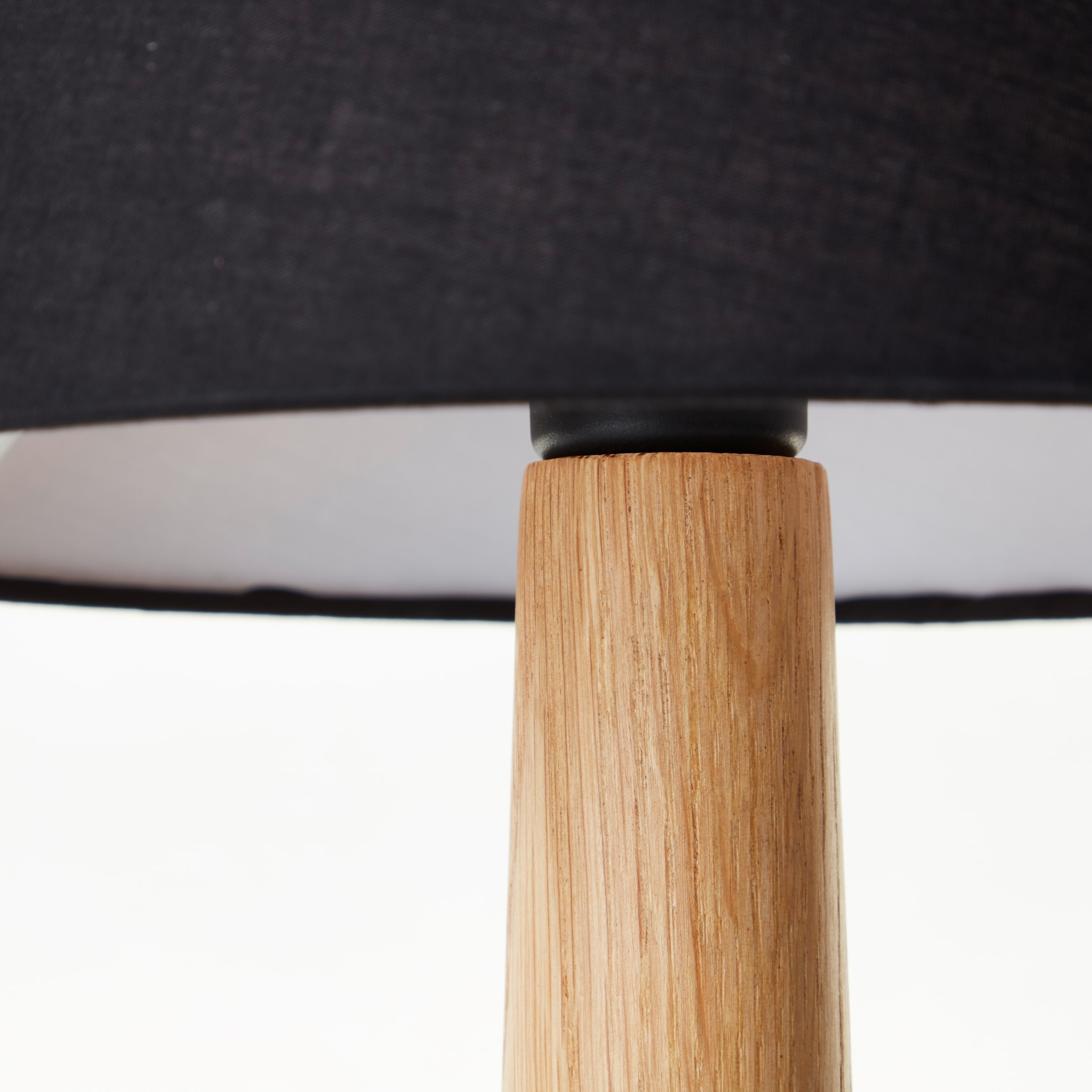 lumiCouture Tischleuchte »Timber« E27 1 Stk. Ø 25 cm x 55 cm, E27 Fassung, Wippschalter, Holz/Textil, braun/schwarz