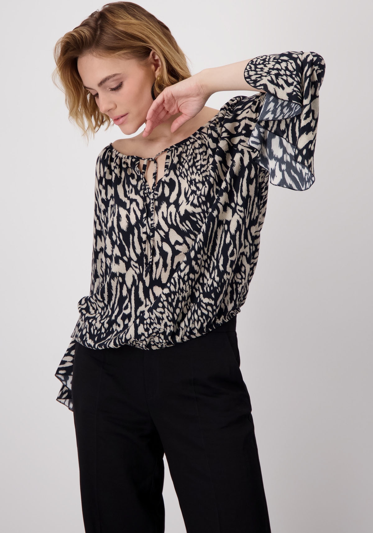 Monari Schlupfbluse, mit Animalprint