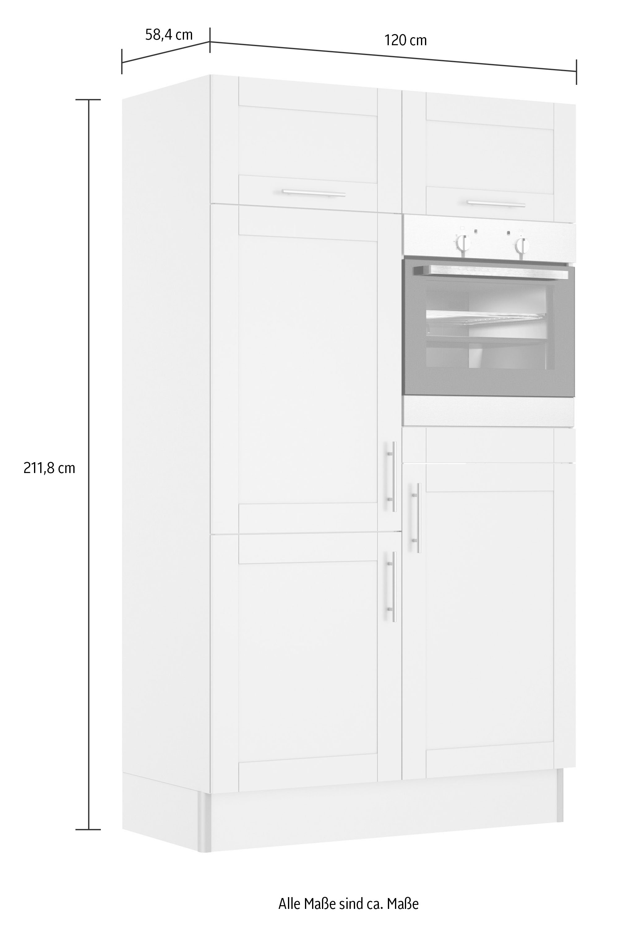 OPTIFIT Küche »Ahus«, 120 cm Close E-Geräte, kaufen auf Fronten Funktion, MDF Raten ohne Soft breit