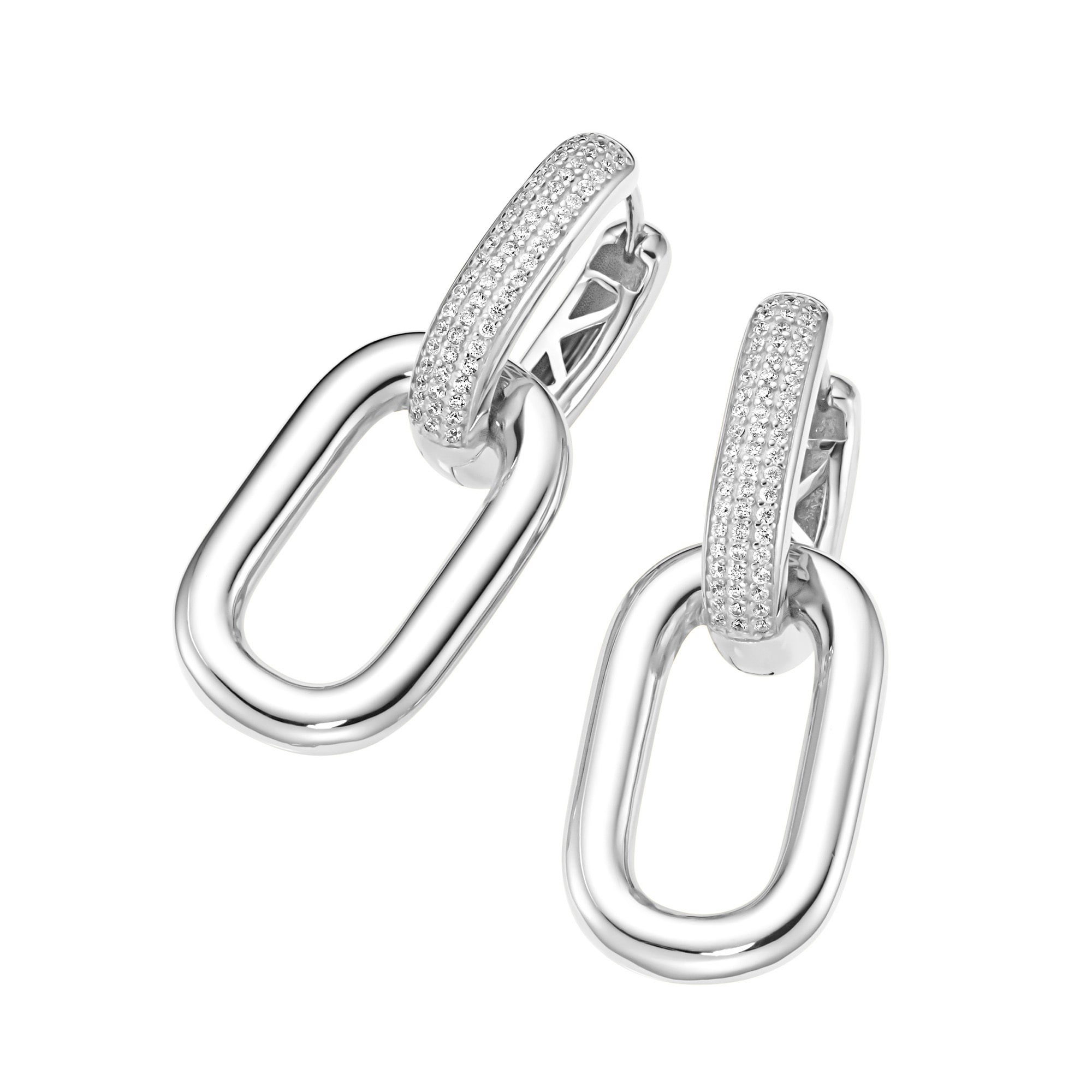 GIORGIO MARTELLO MILANO Paar Creolen »Klappcreolen mit weißen Zirkonia, Silber 925«