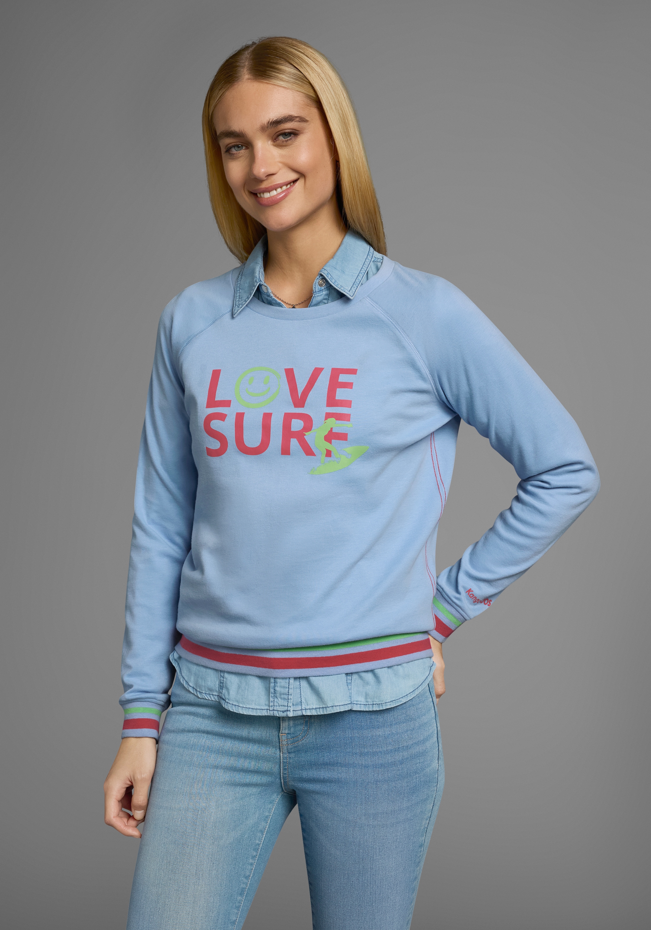 KangaROOS Sweatshirt , Rundhals und Print
