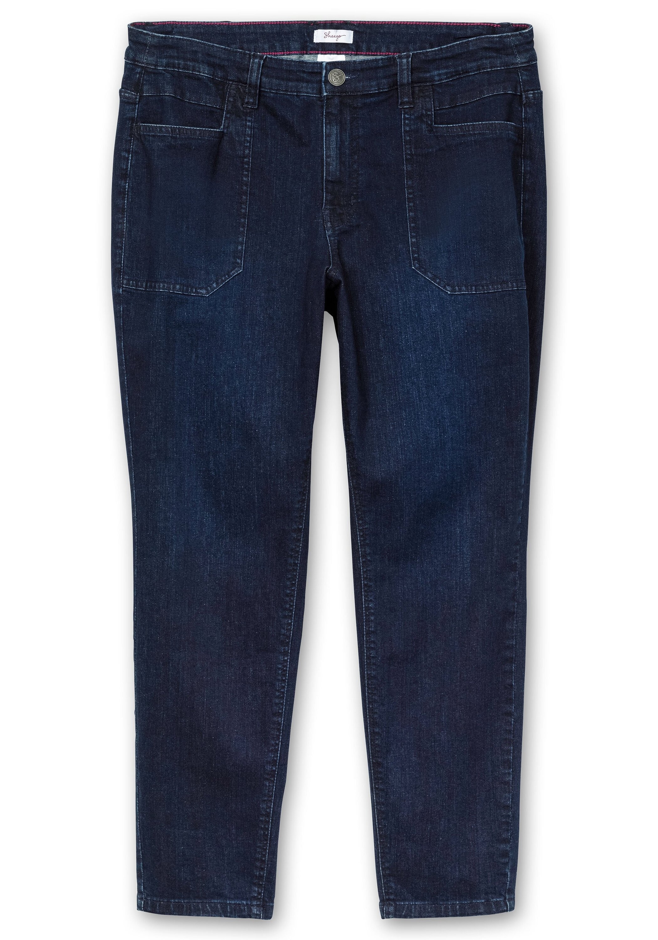 Sheego Stretch-Jeans »Schmale Jeans mit aufgesetzten Taschen«
