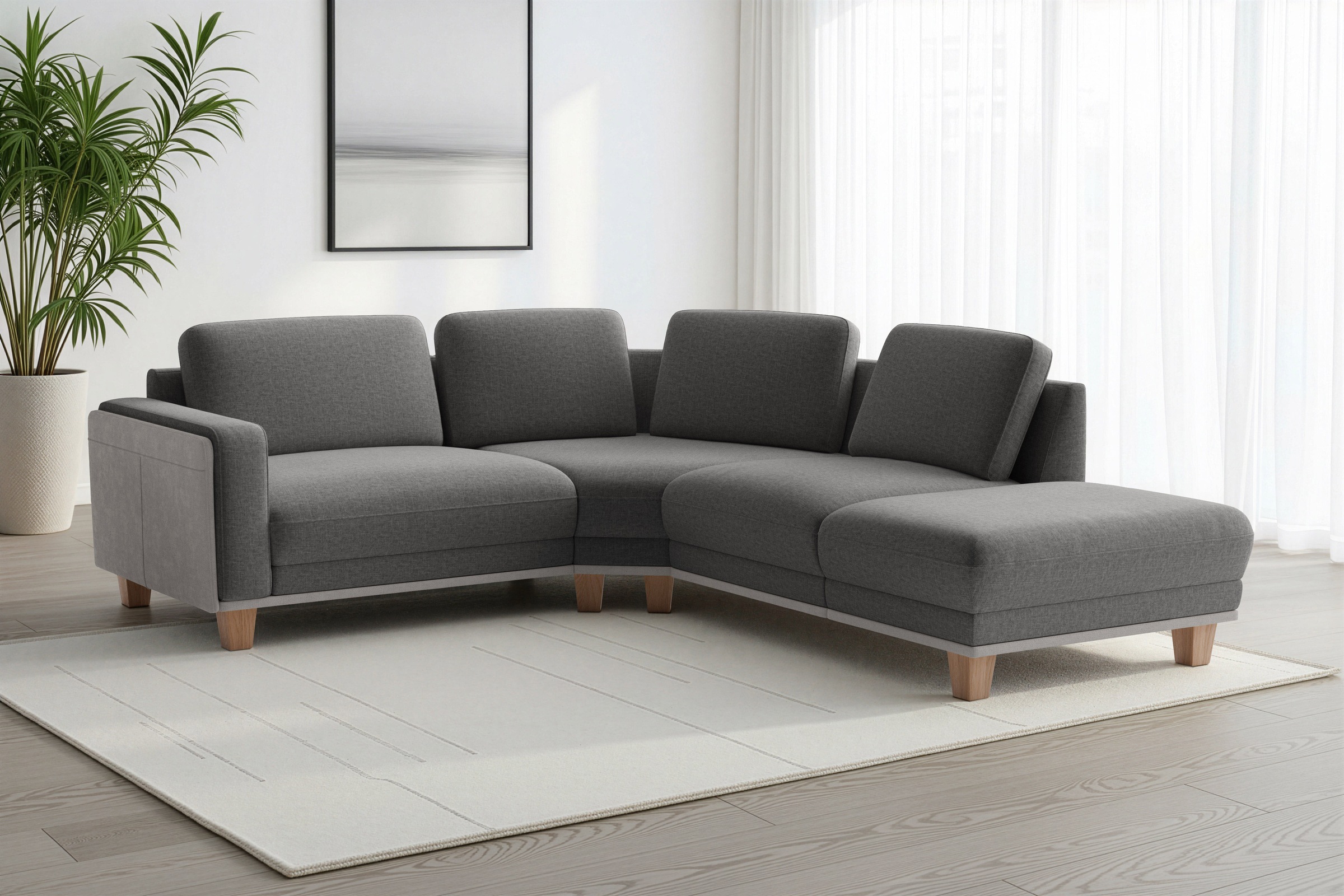 sit&more Ecksofa »Concept« Modernes Sofa in drei Fußfarben zur Auswahl