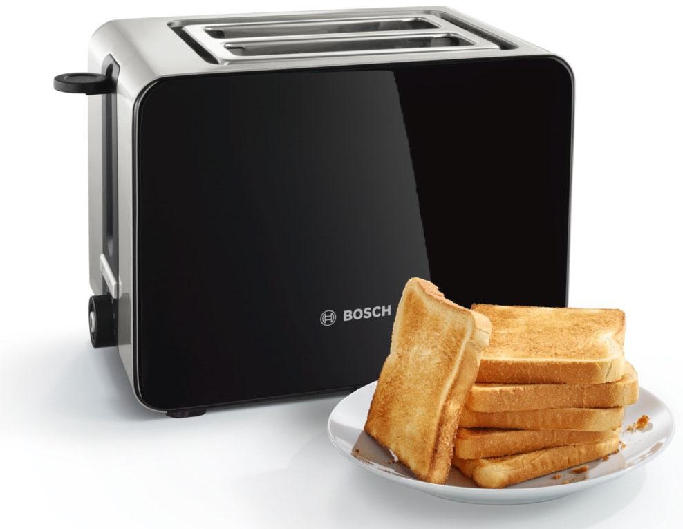 2 mit kurze Toaster 1050 mit BOSCH »TAT7203«, Jahren 2 Scheiben, W, Garantie 3 Flächenheizung XXL für Schlitze,