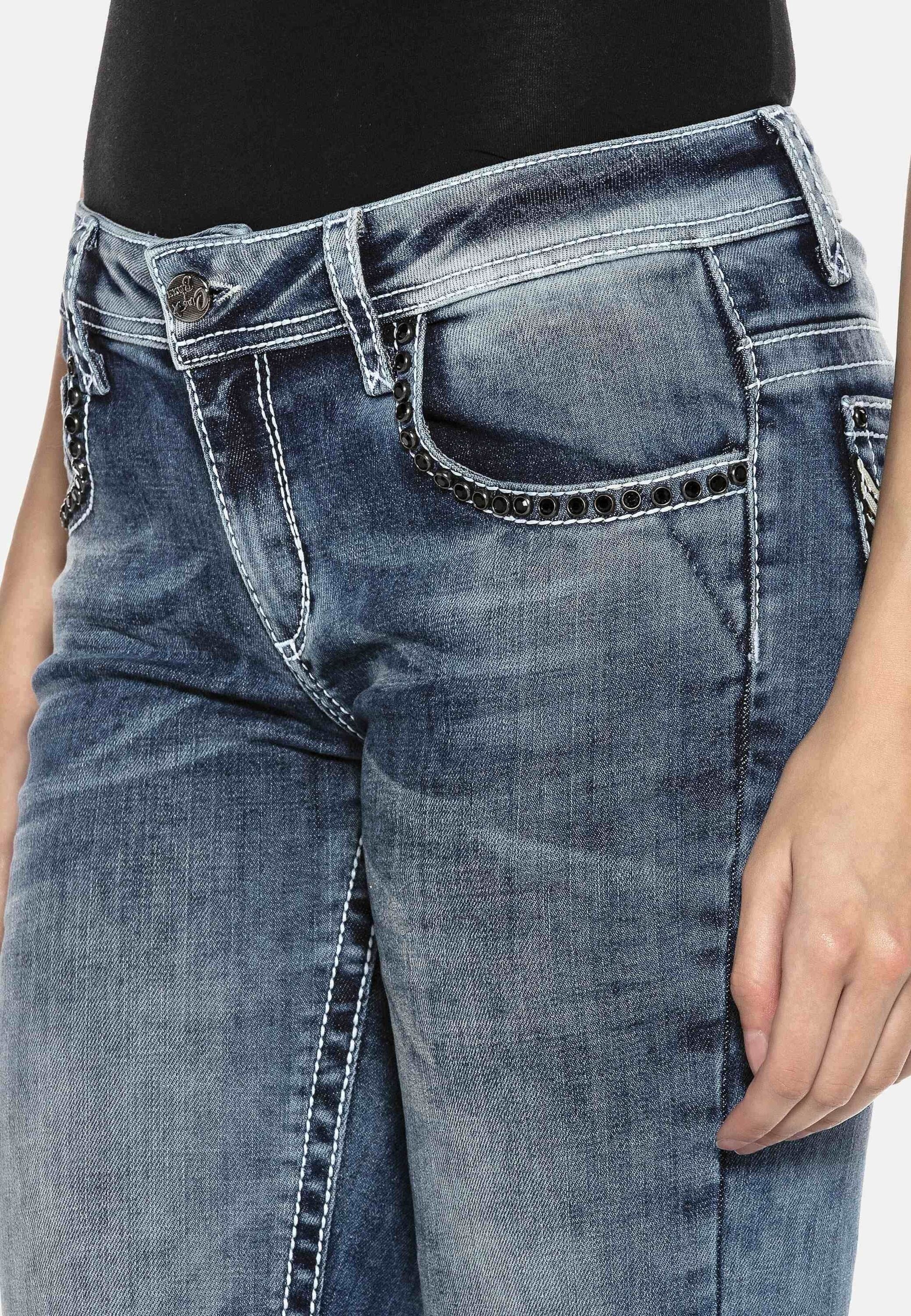 Cipo & Baxx Slim-fit-Jeans »Cipo & Baxx Jeans« mit Flügel Design, WD401