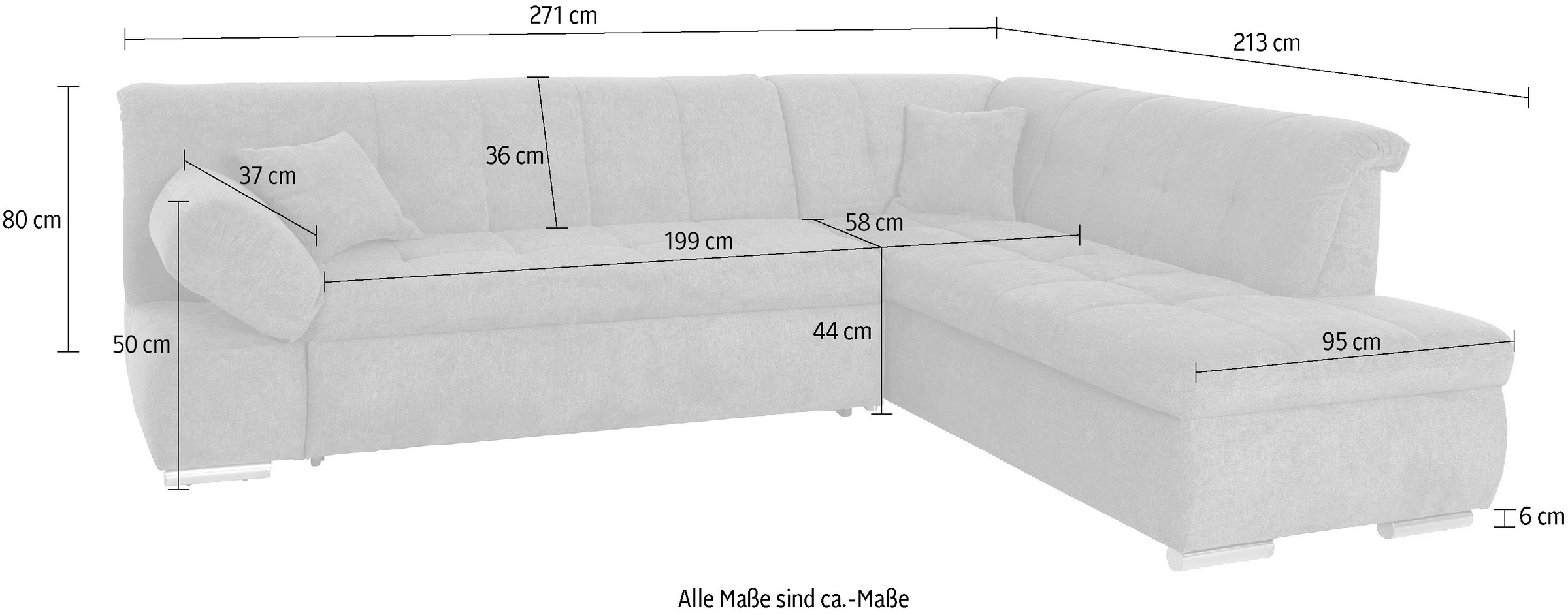 DOMO collection Ecksofa »Mona L-Form«, wahlweise mit Bett- und Armlehnfunktion